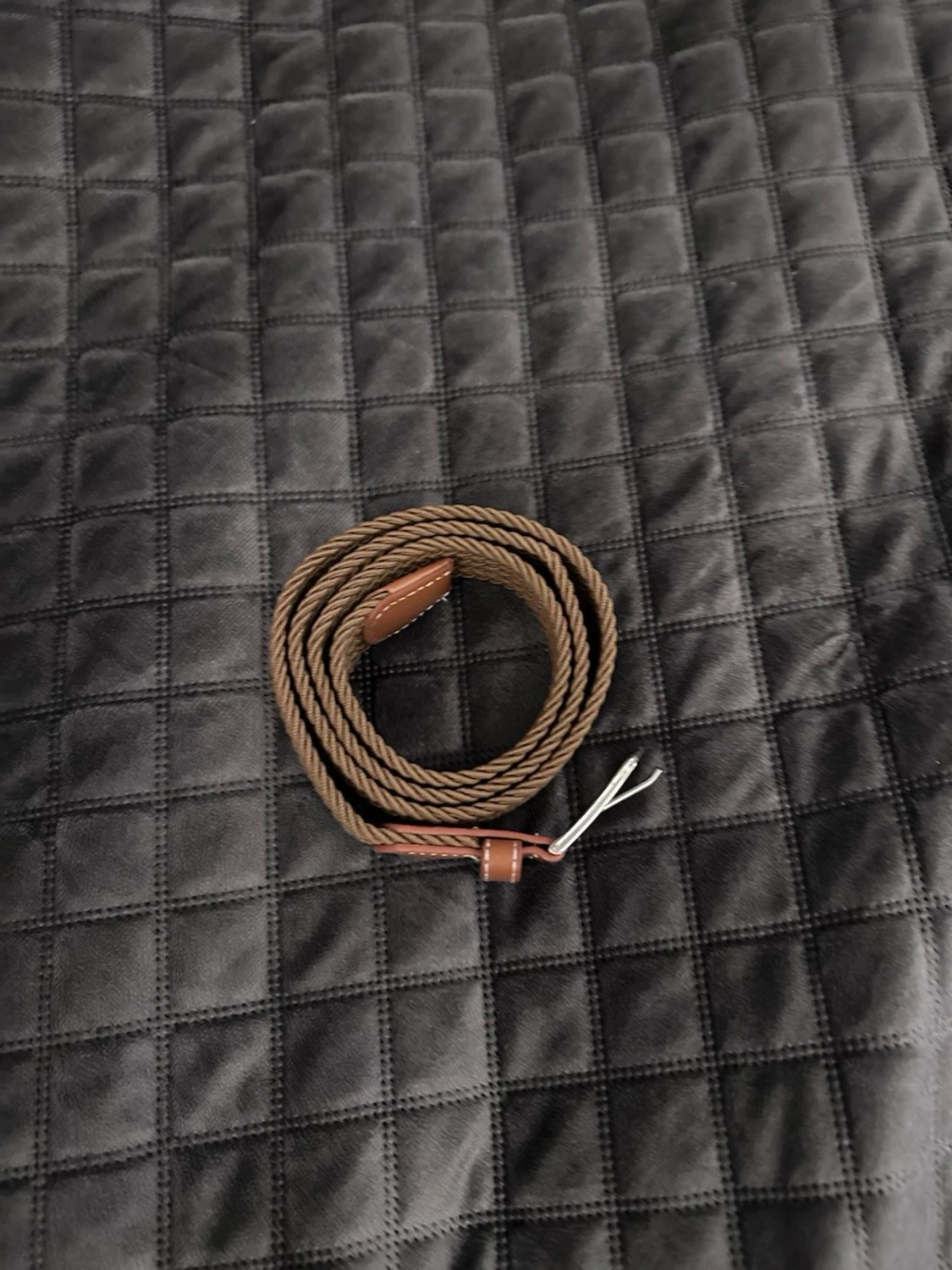 Brunt flätat bälte - 1