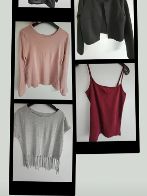 Klädpaket 7 plagg toppar xs, s  - Pris för allt ihop, Fint skick, 7 toppar (grön gratis), vissa använda mer eller mindre , svart kavaj och linne oanvända. Olika varumärke.   Kan skicka eller hämtas i Klippan/Helsingborg 