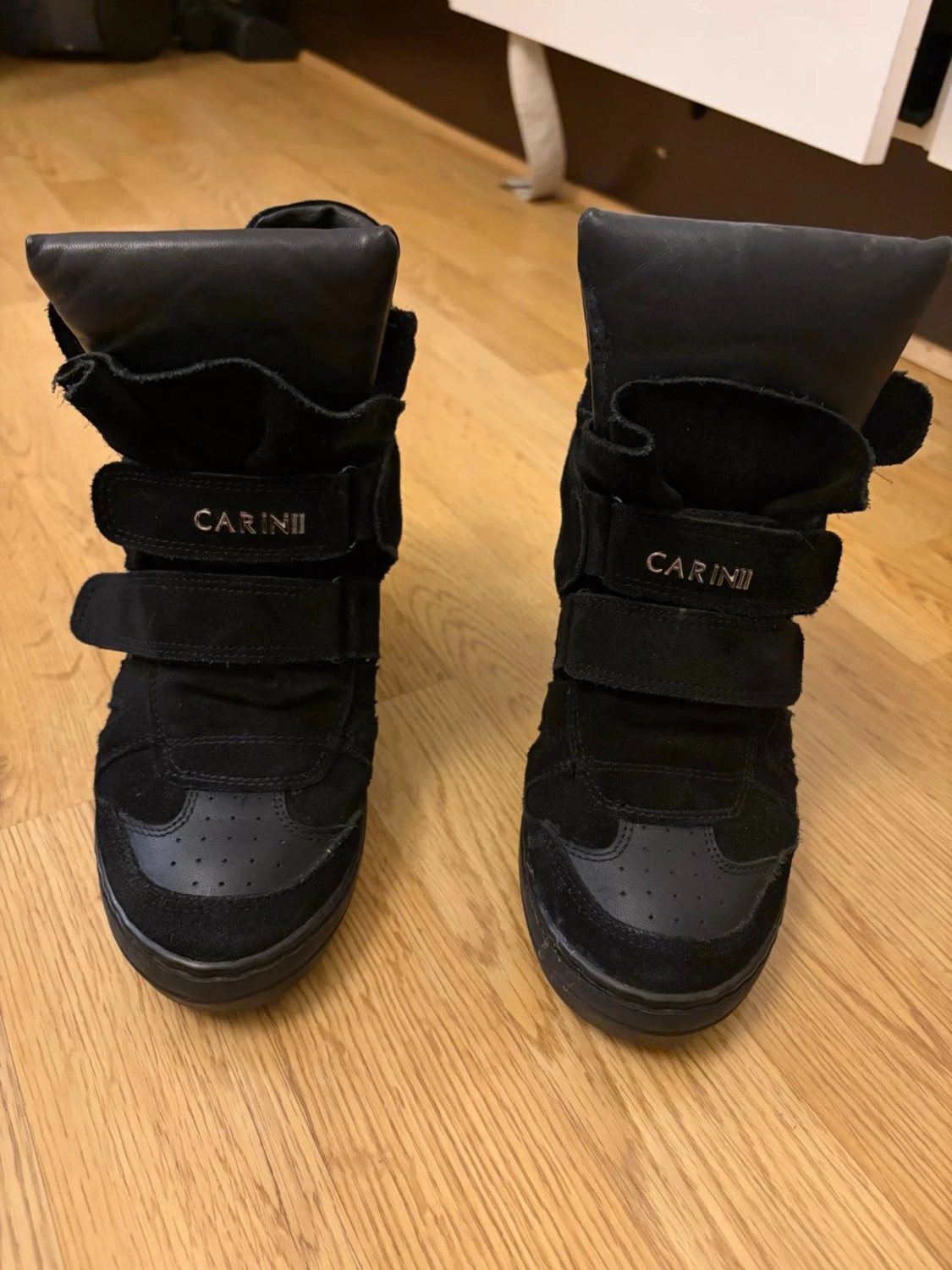 Svarta Isabell marant liknandet  sneakers med kilklack  - 2