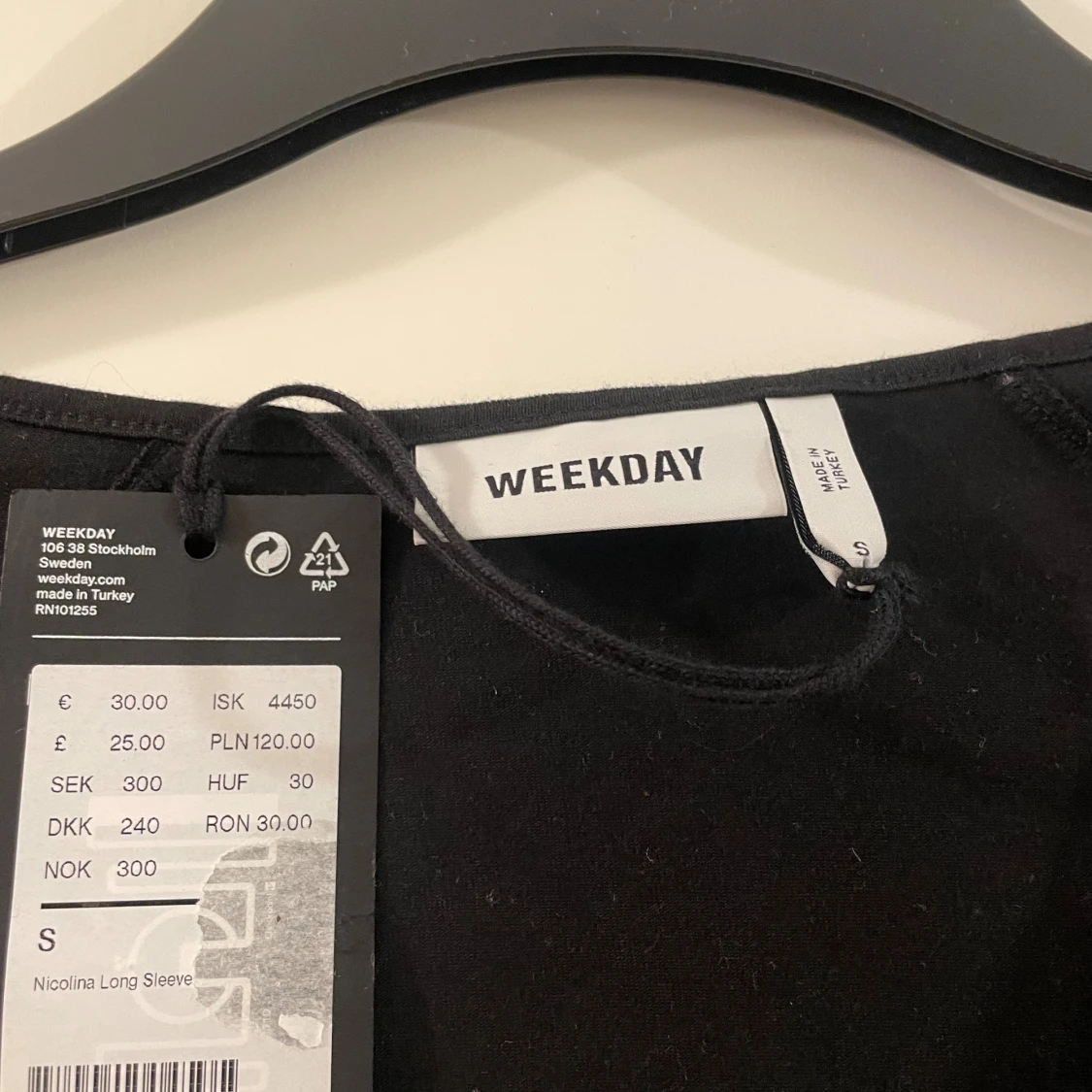 Svart långärmad topp från Weekday - 2