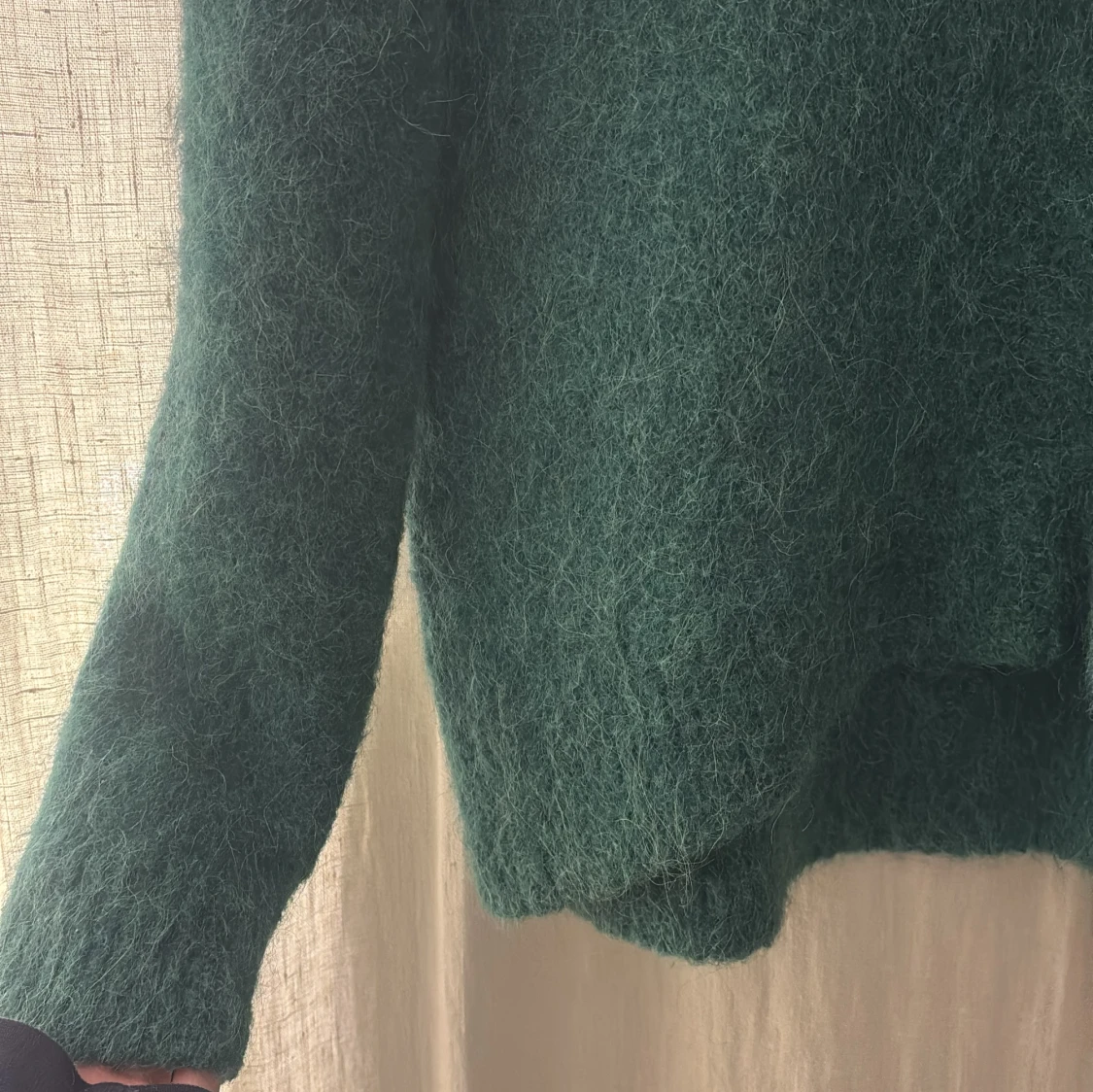 Grön fluffig stickad tröja H&M XS - 2