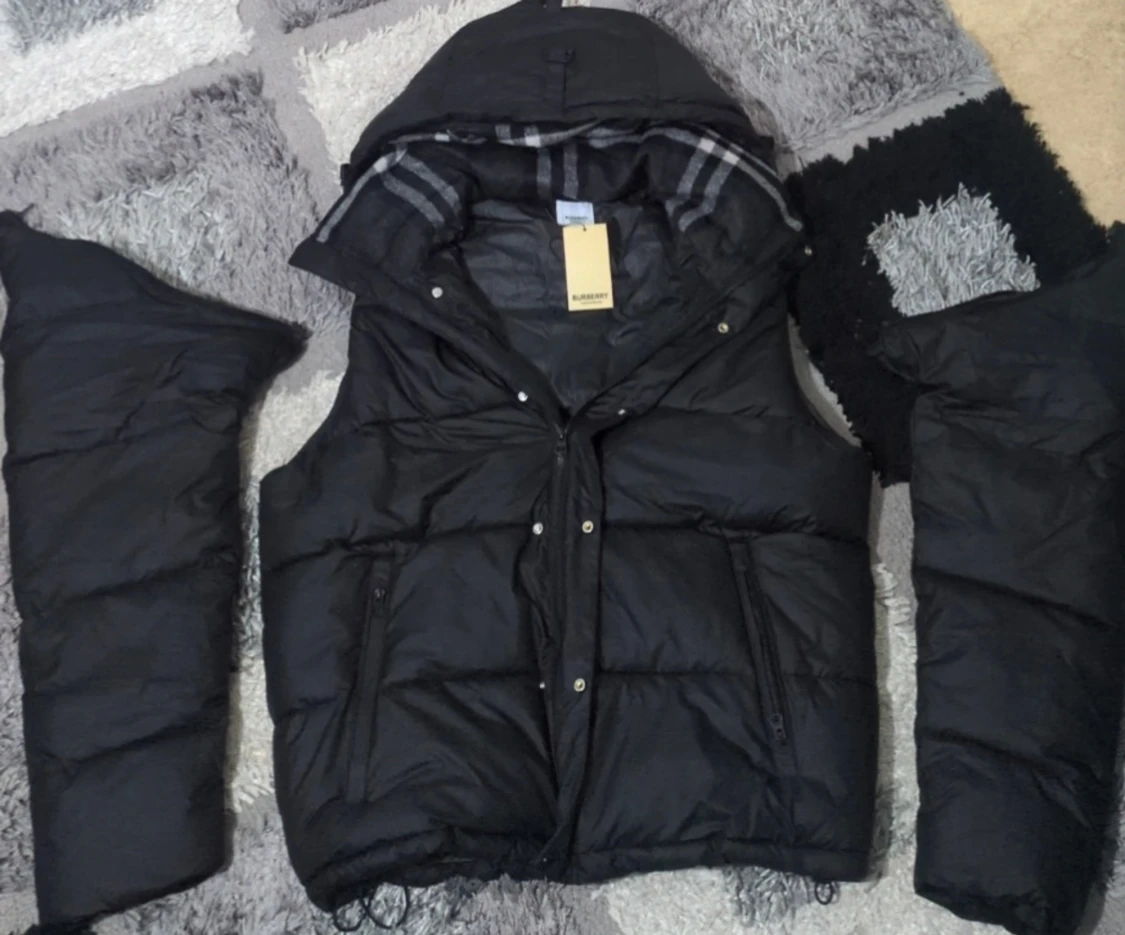 Svart pufferjacka Burberry med avtagbara ärmar - 1