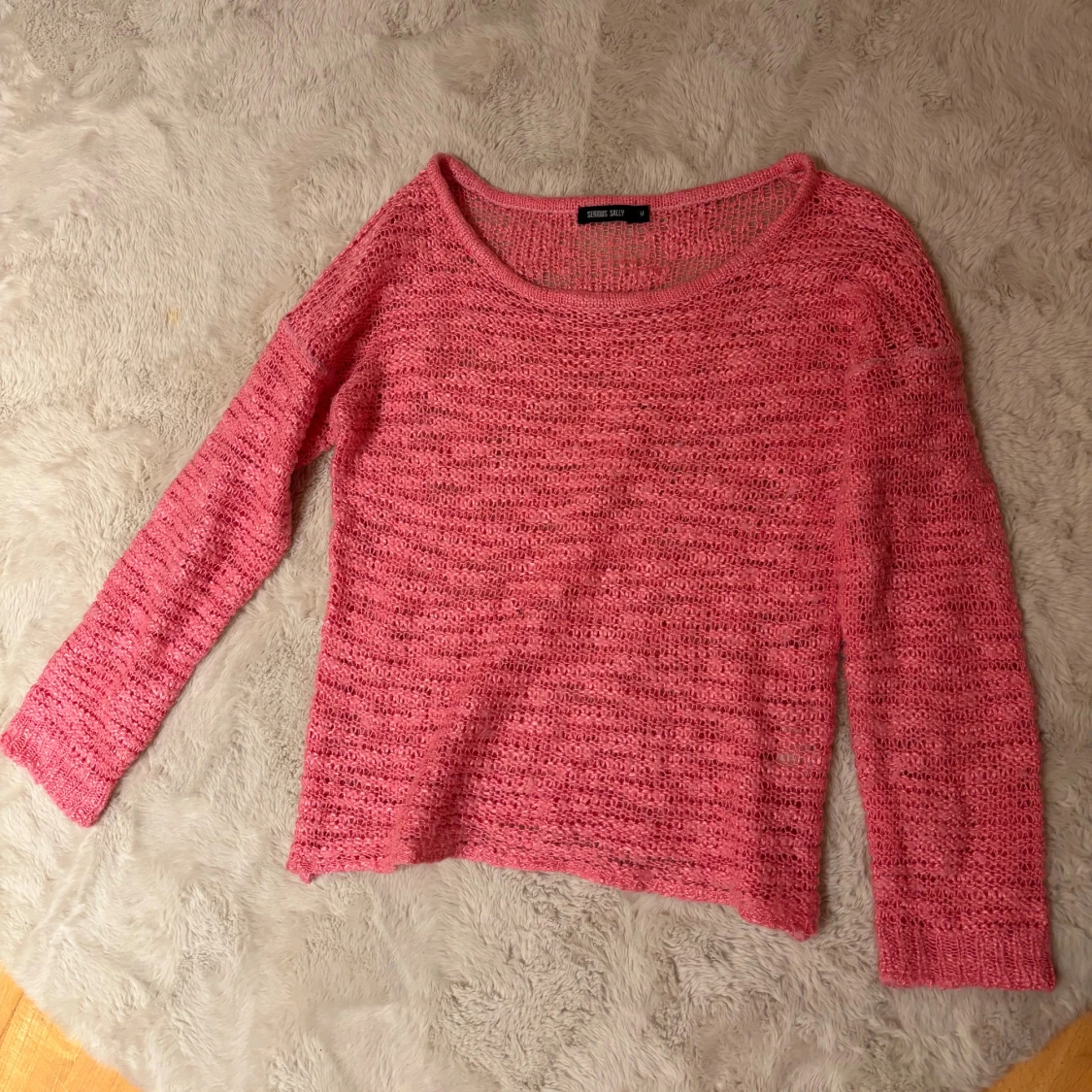 Rosa/korall stickad tröja 