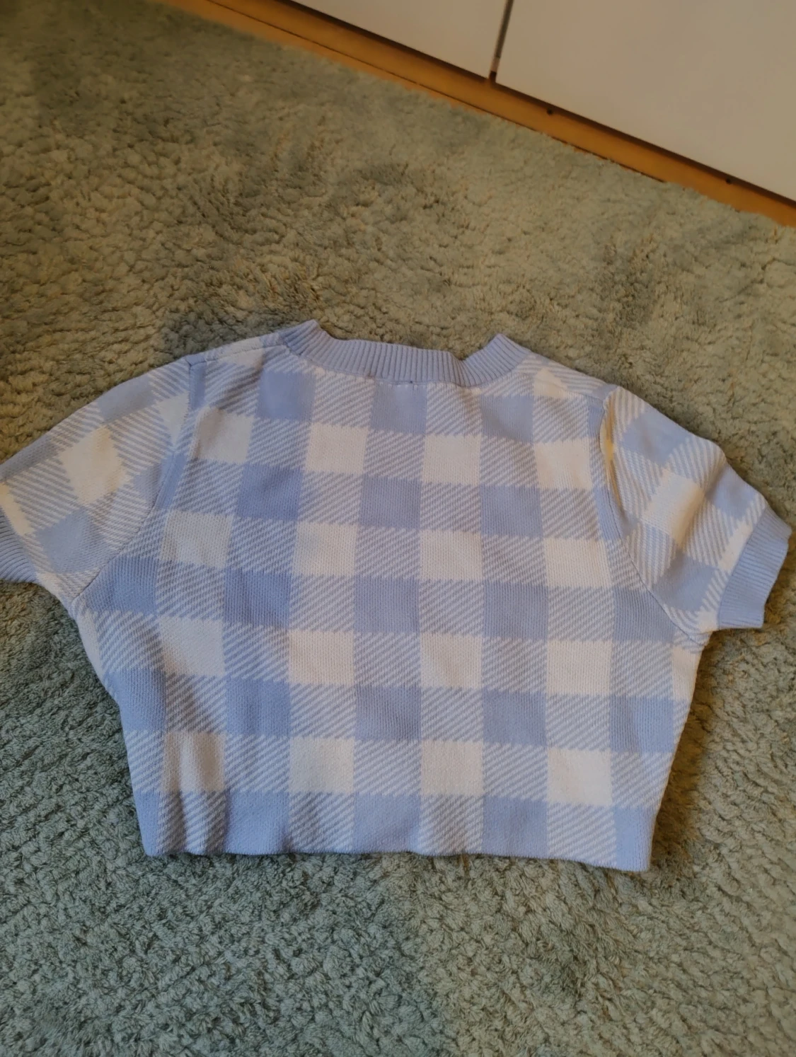 Blåvit rutig croppad topp från H&M - 1