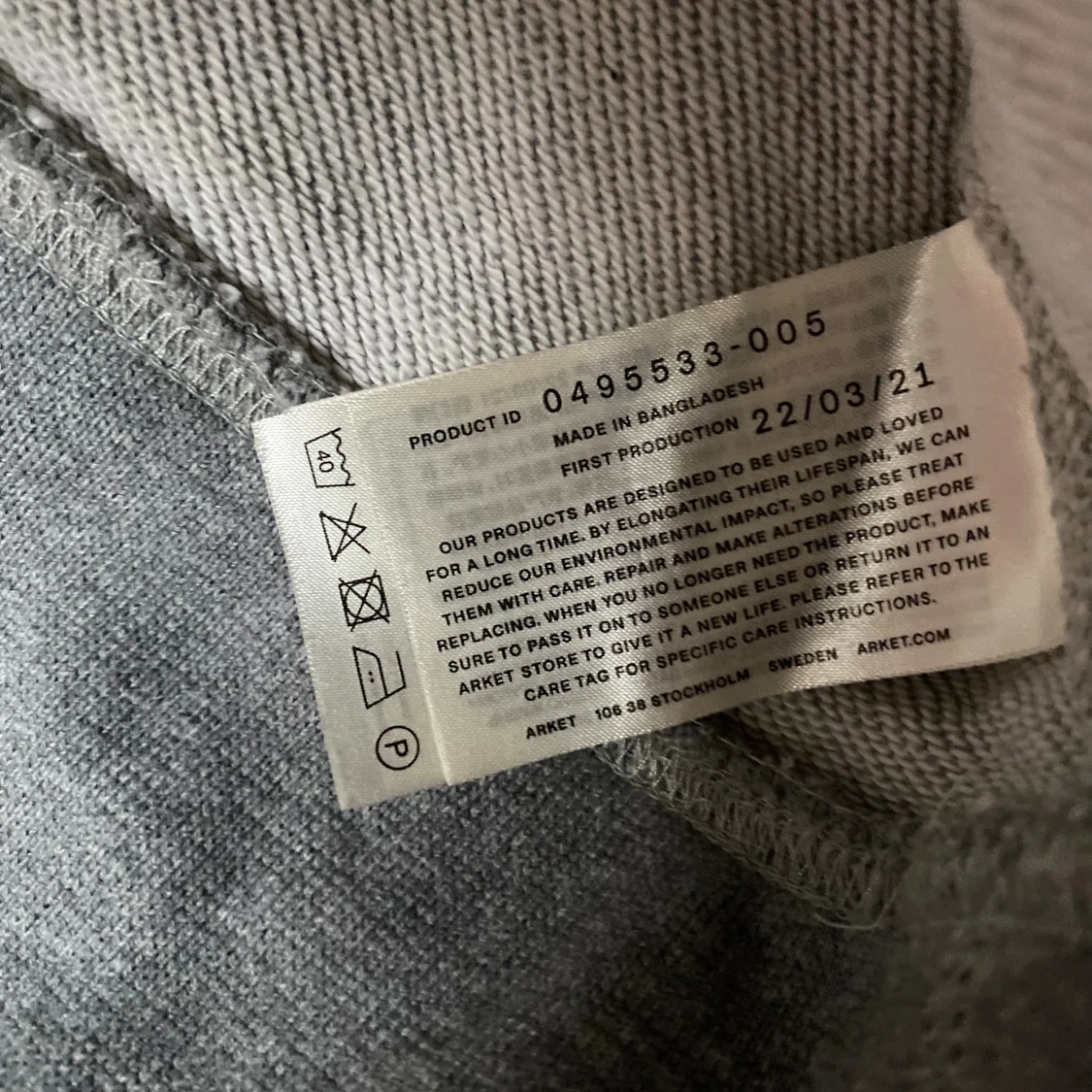 Grå sweatshirt från ARKET i bomull - 4