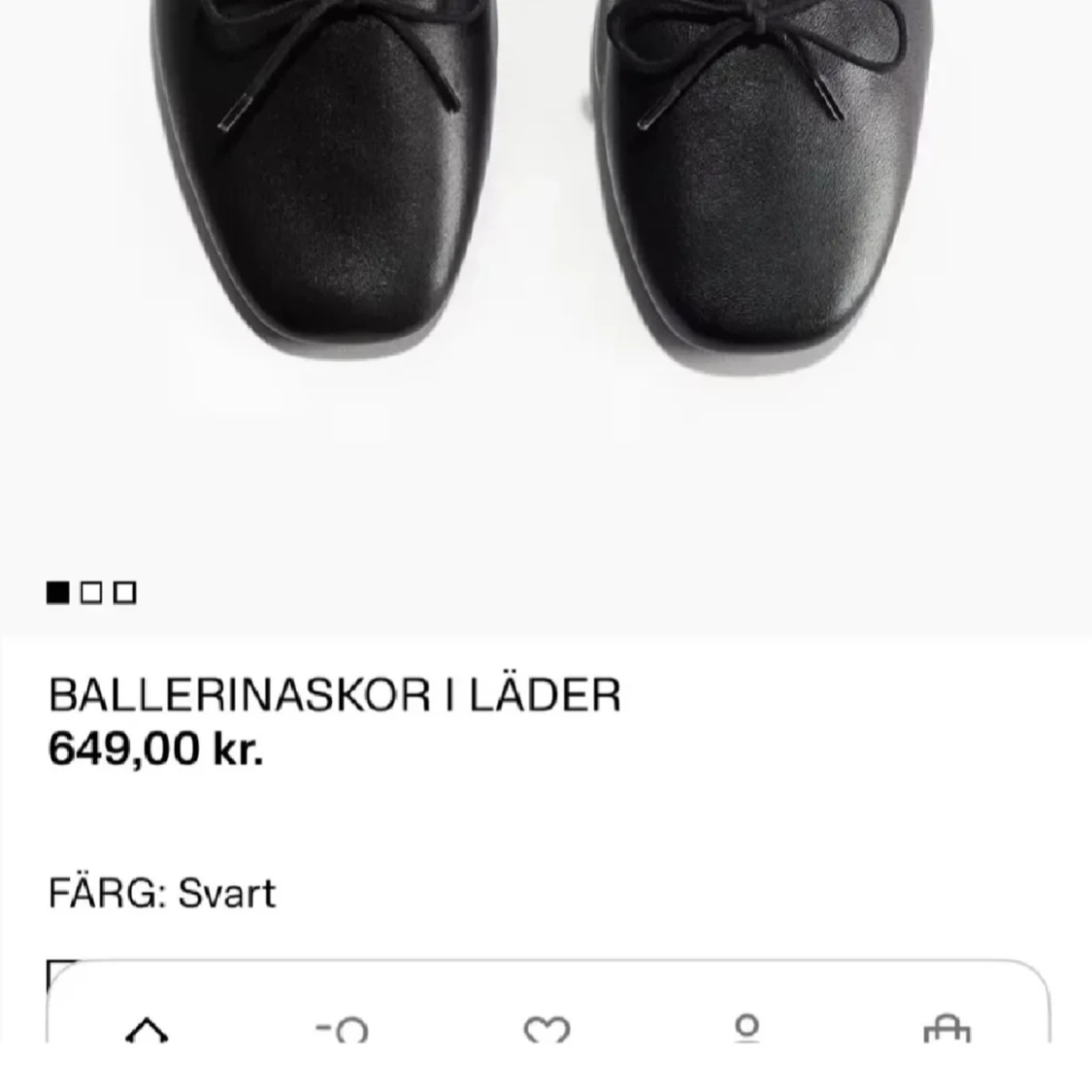 Svarta ballerinaskor i läder - 1