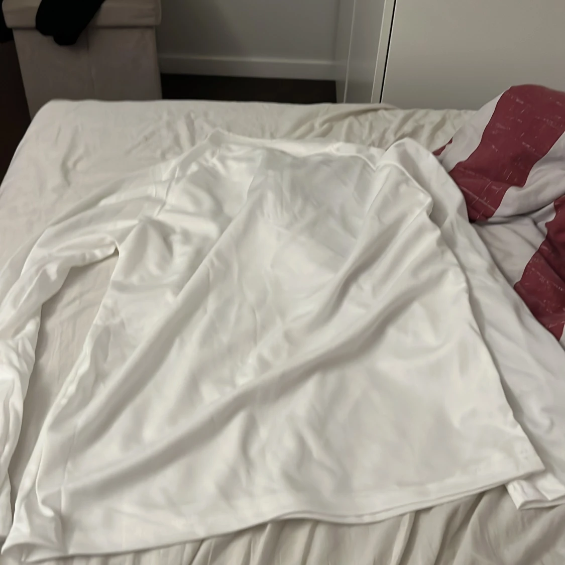 Vit långärmad Nike half zip tröja - 1