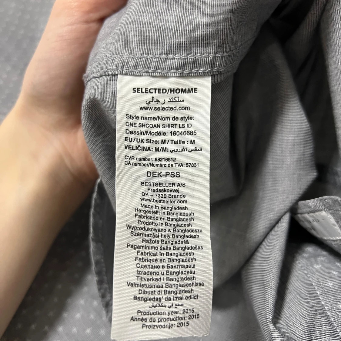 Grå slim fit skjorta Selected Homme - 4