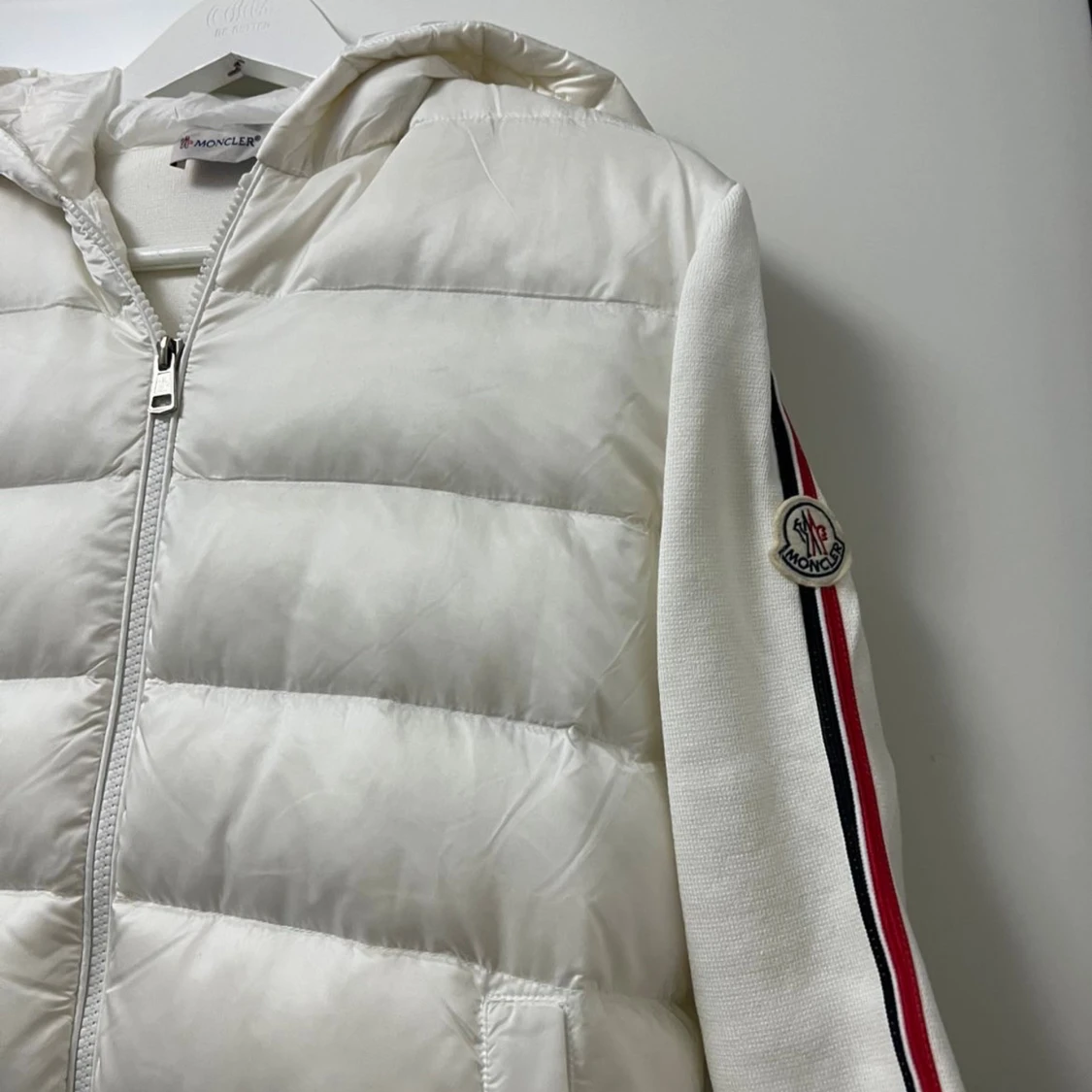 Vit Moncler Cardigan med huva - 1