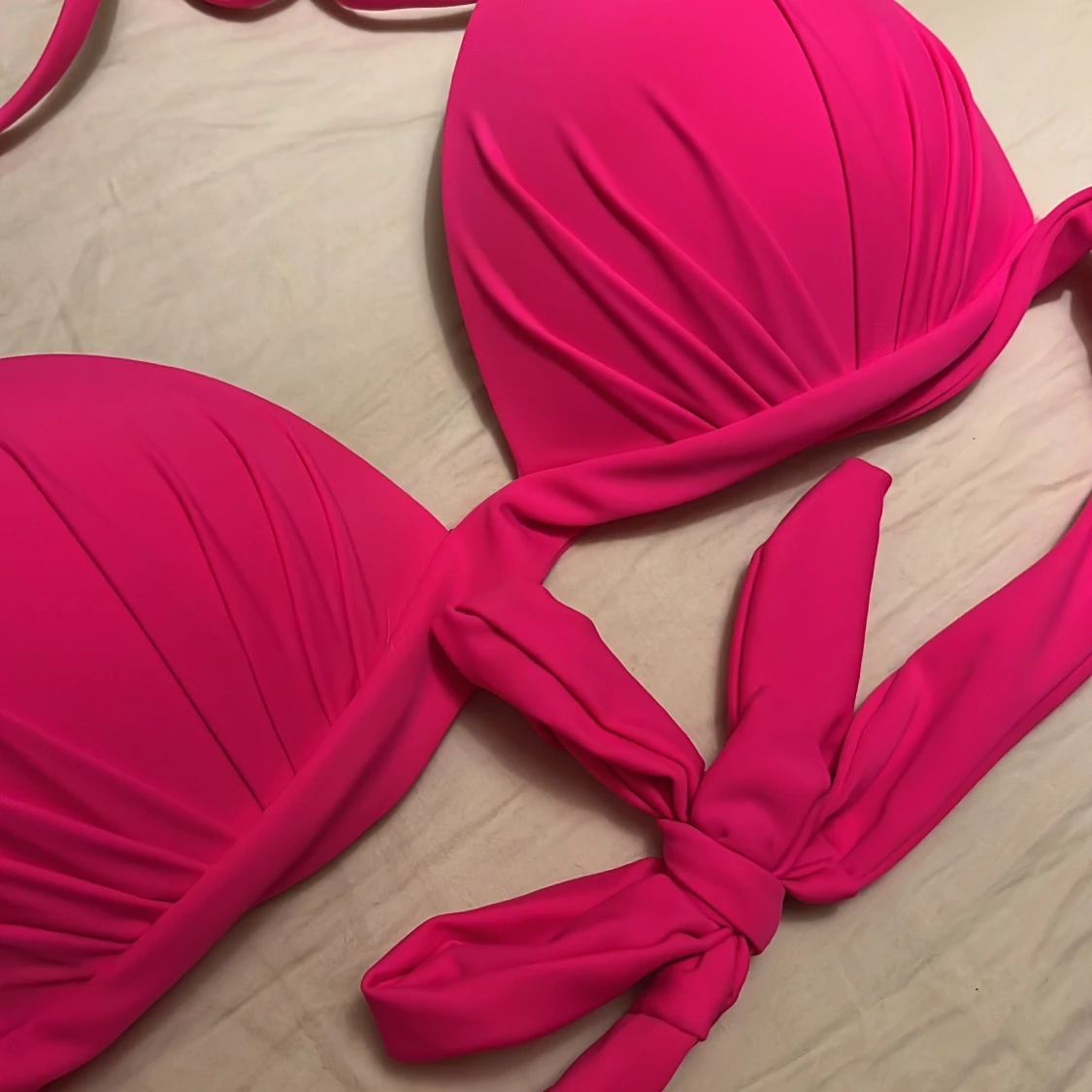 Rosa bikiniöverdel med knytband - 2