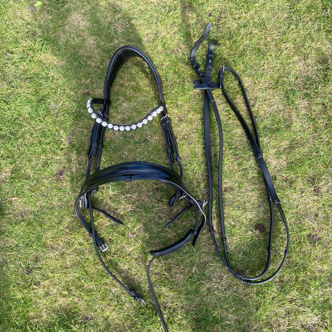 Svart dressyr träns från Hansbo ridsport