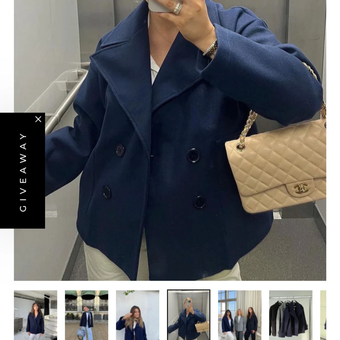 Mörkblå skepparkavaj med bred krage DESIGN BY SI - 1