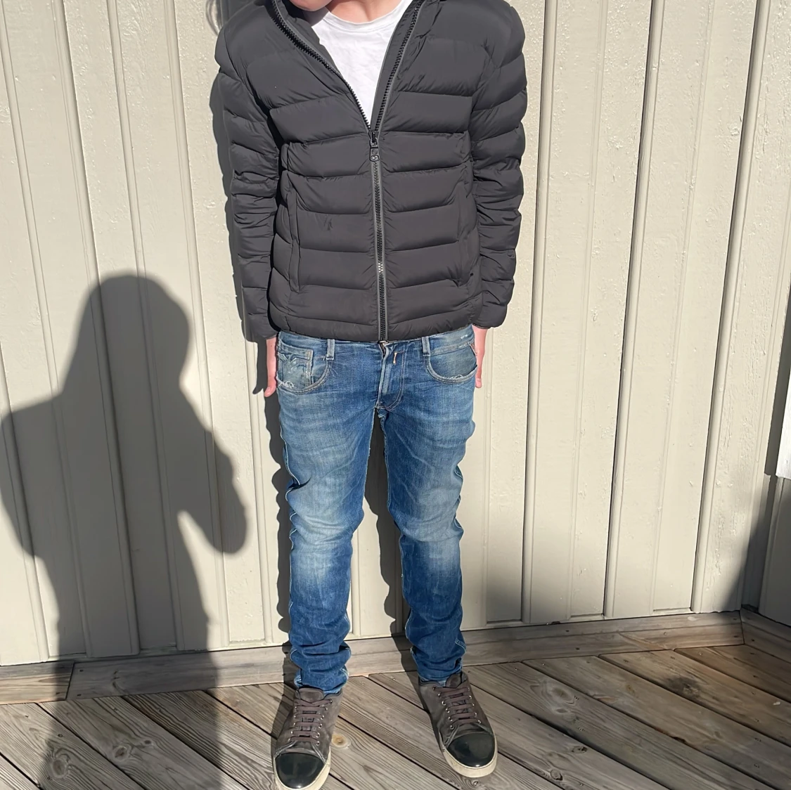 Svart Colmar pufferjacka med huva - 1