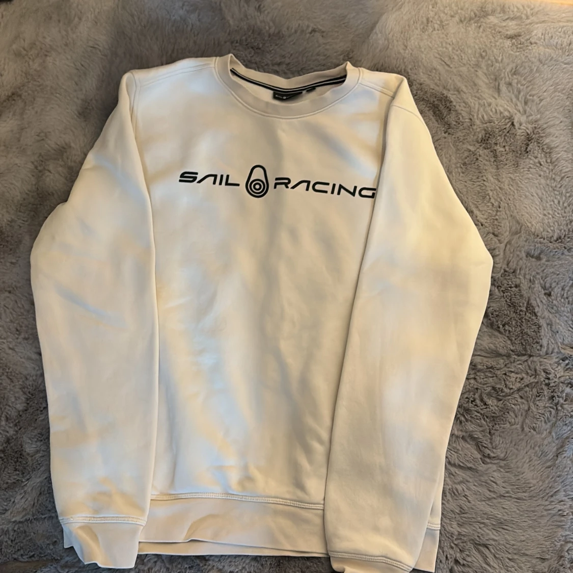 Vit Sail Racing sweatshirt i bomull