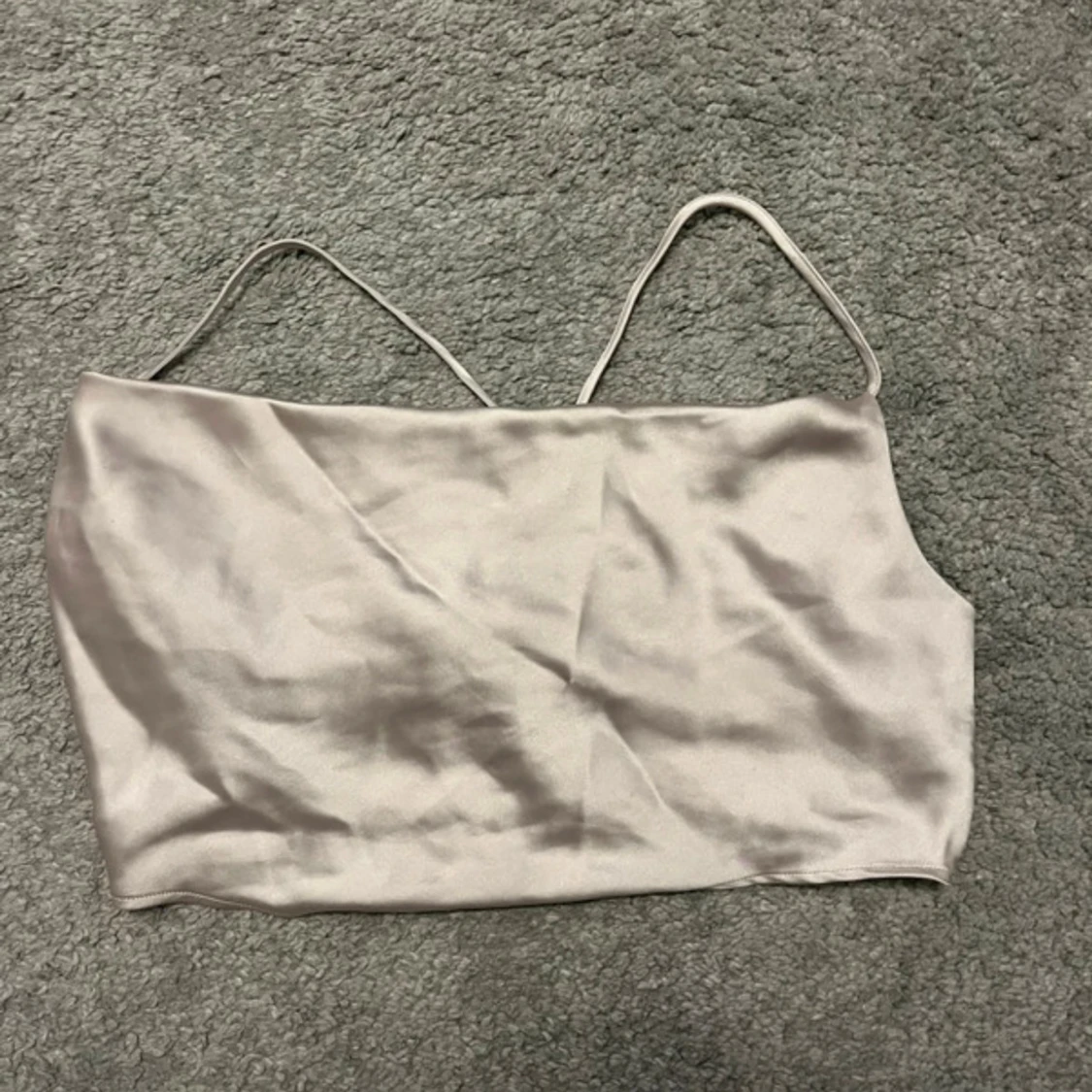 Champagnefärgad satin linnetopp - 1