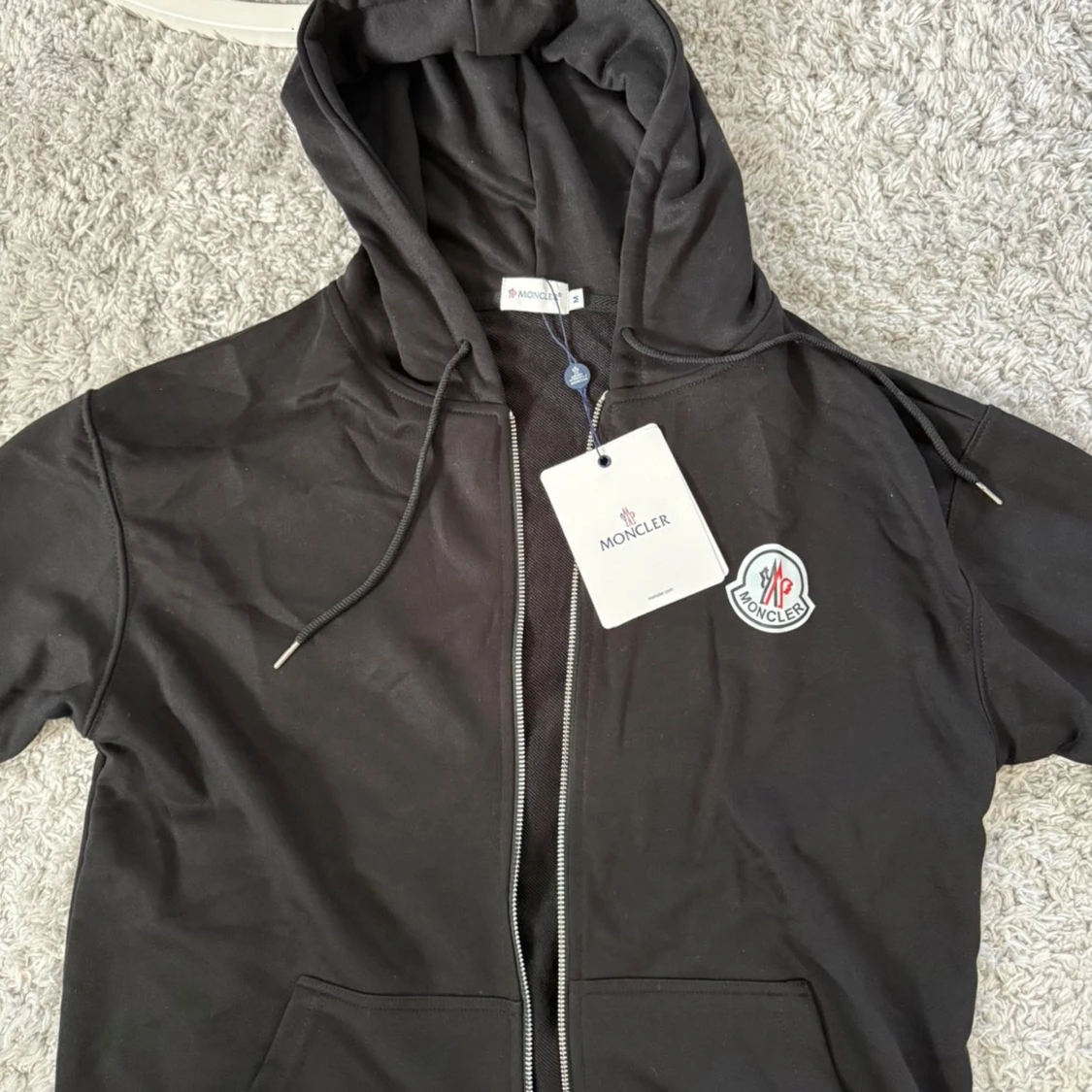Svart Moncler hoodie med dragkedja - 1