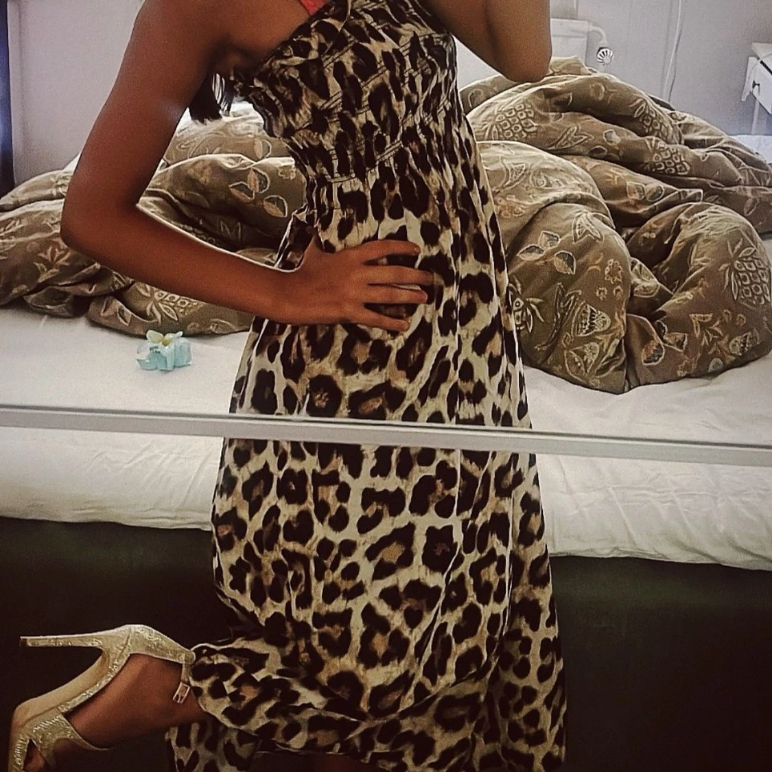 Leopardmönstrad långklänning - 2