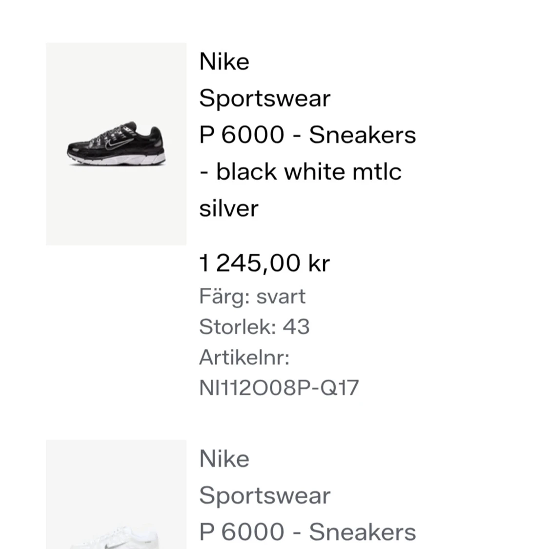 Nike P-6000 sneakers silver/vit - 1