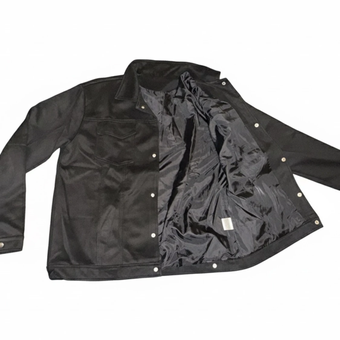 Svart mocka overshirt med tryckknappar - 1