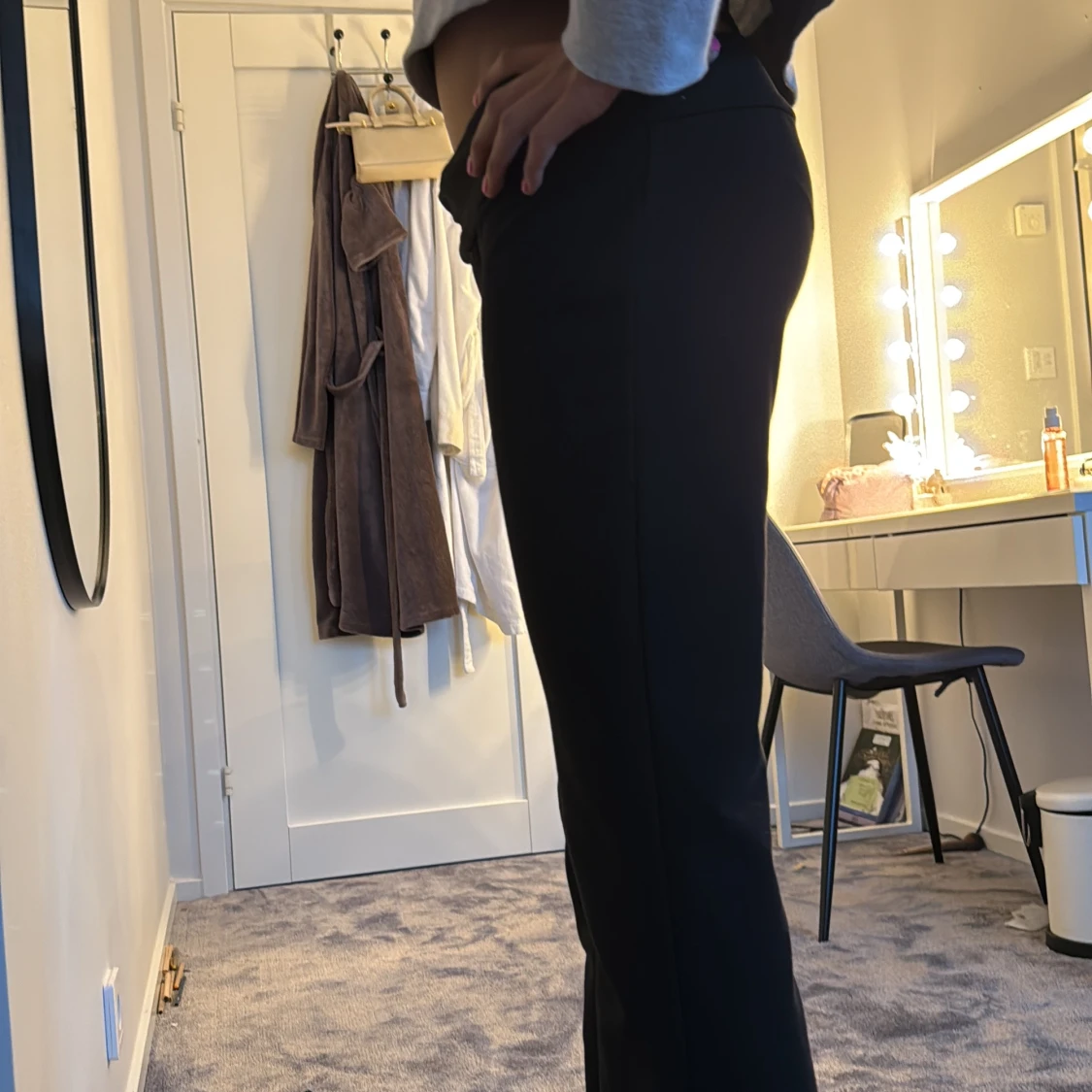 Svarta bootcut kostymbyxor - 2