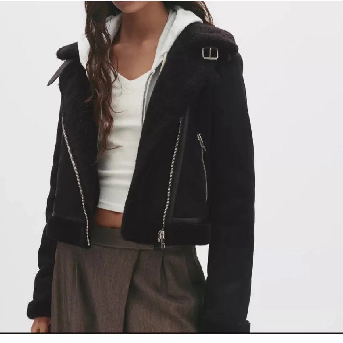 Svart teddyjacka från Pull&Bear