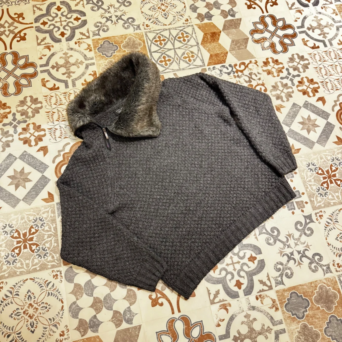 Vintage cardigan med päls🦁 - 2