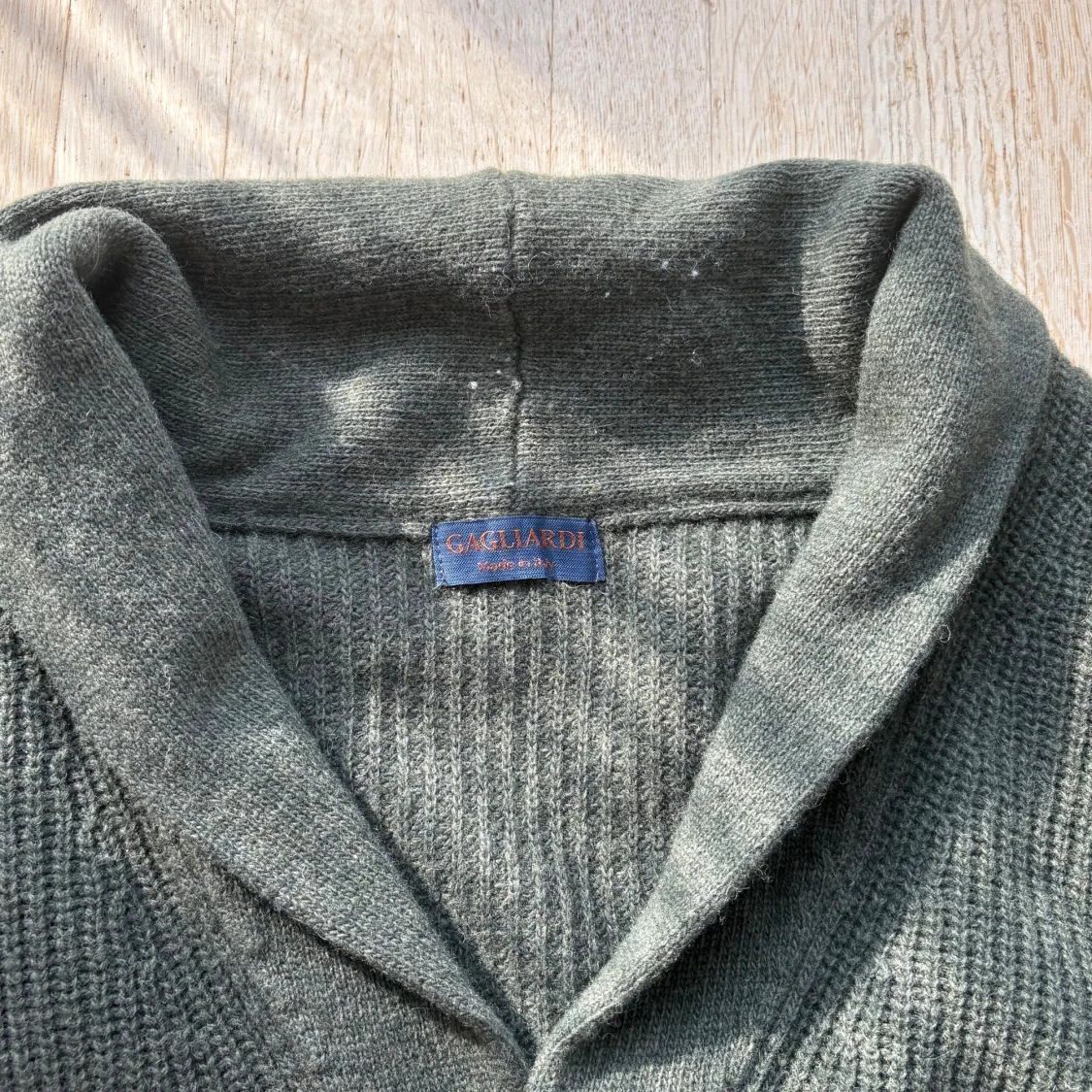 Stickad Ull kofta grön - 1