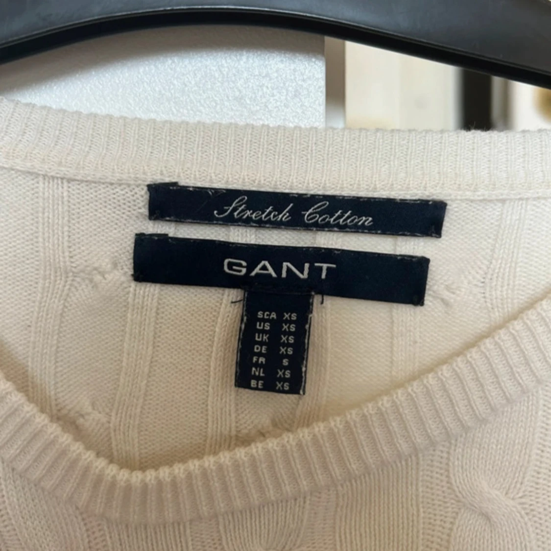 Vit kabelstickad tröja från GANT XS - 2