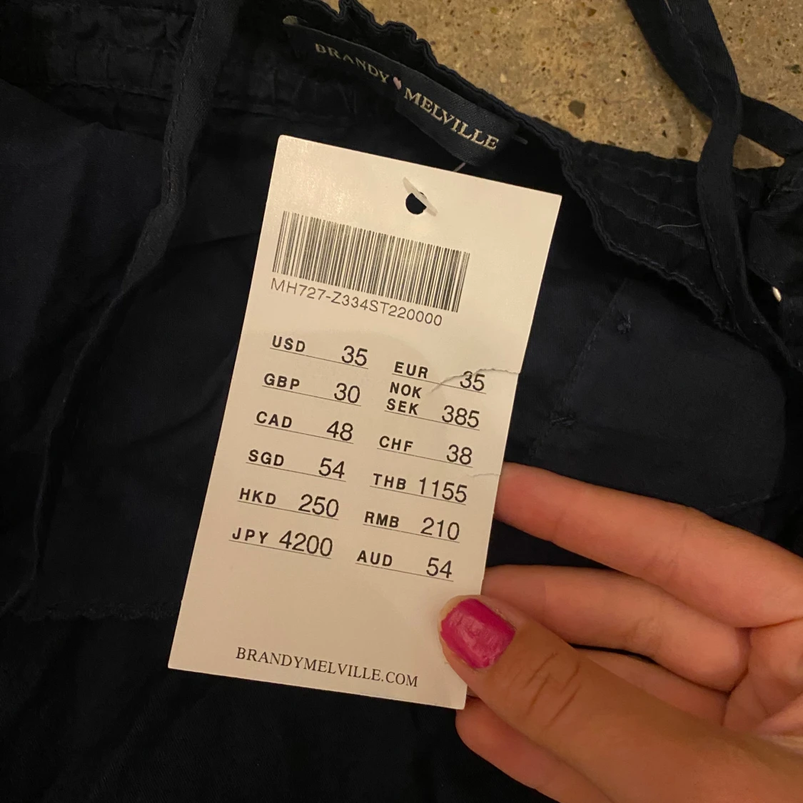 Marinblå kortklänning Brandy Melville - 1