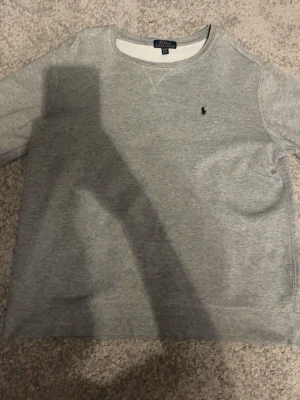 Grå sweatshirt från Polo Ralph Lauren - Klassisk grå sweatshirt från Polo Ralph Lauren med rund halsringning och diskret broderad logga på bröstet. Tröjan har långa ärmar och är tillverkad i mjukt bomullsmaterial. Perfekt för en avslappnad och stilren look.