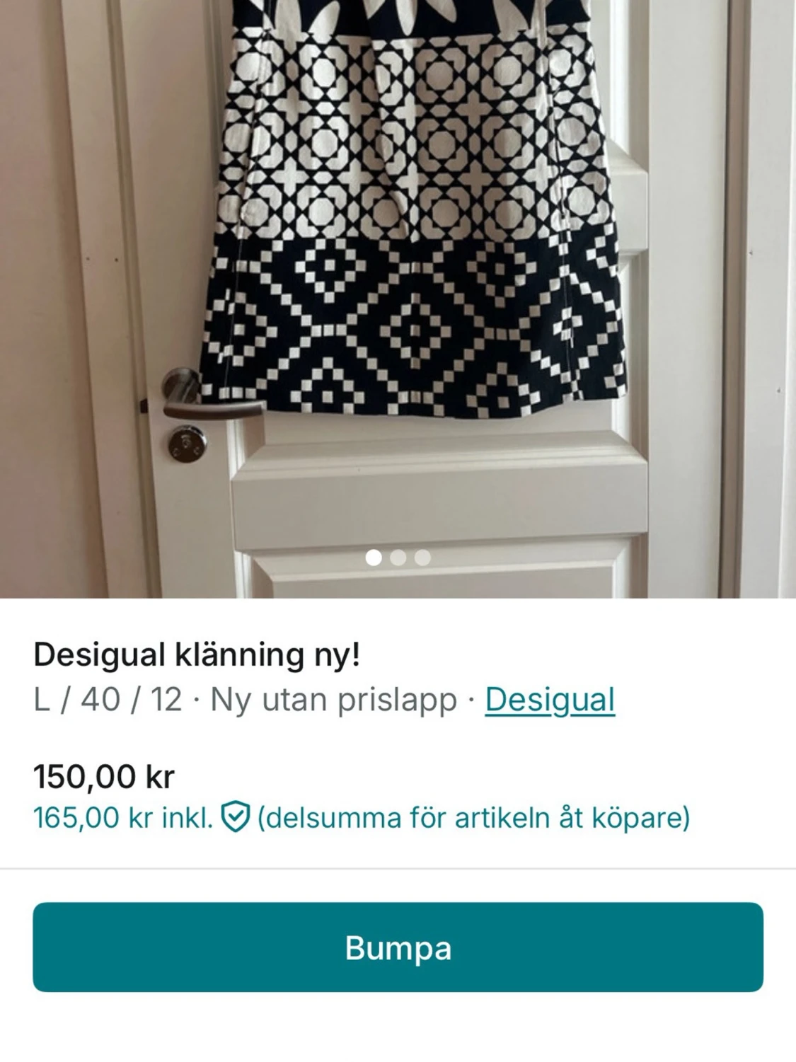 Svartvit mönstrad klänning Desigual - 3