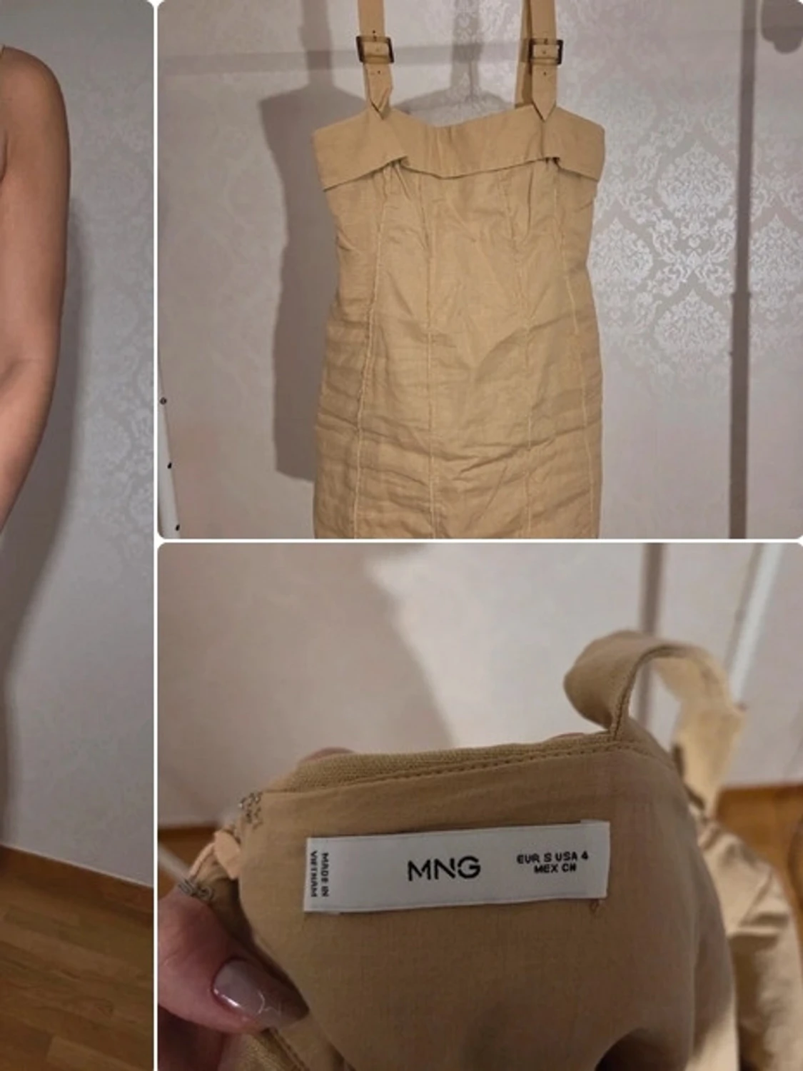 Beige miniklänning från MNG - 1