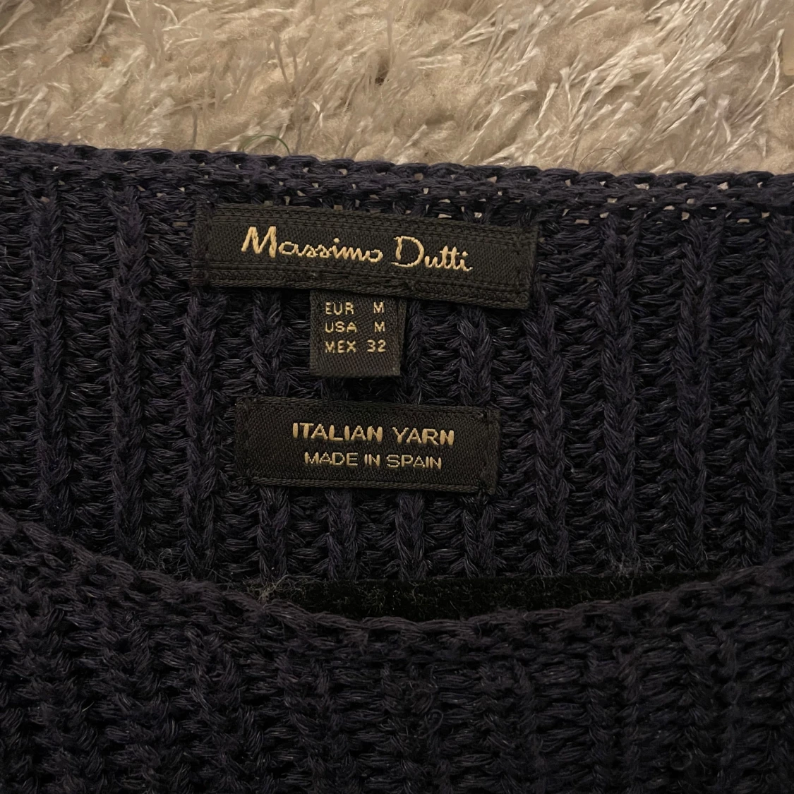 Mörkblå stickad tröja Massimo Dutti - 3
