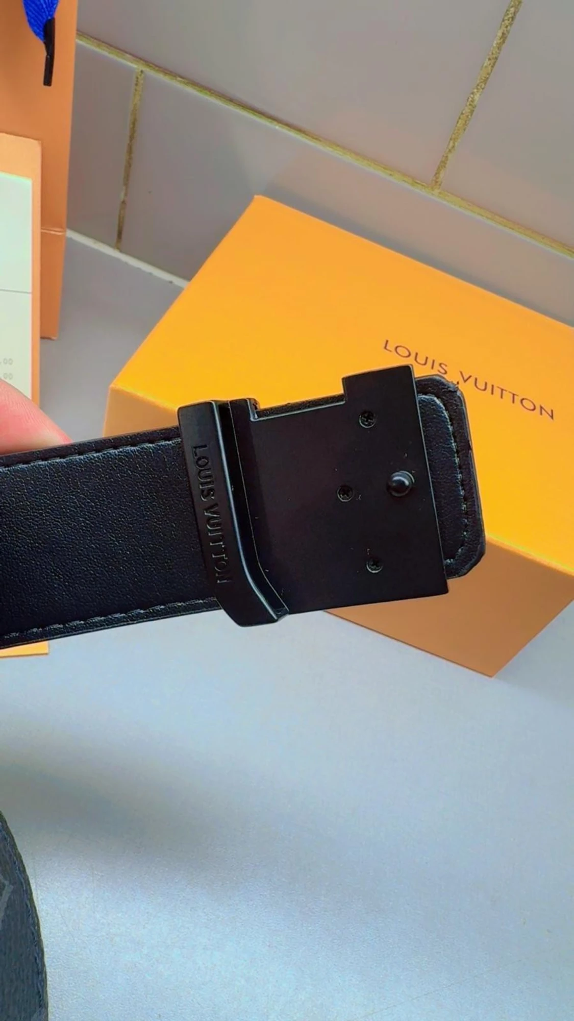 Louis Vuitton svart monogram bälte - 4