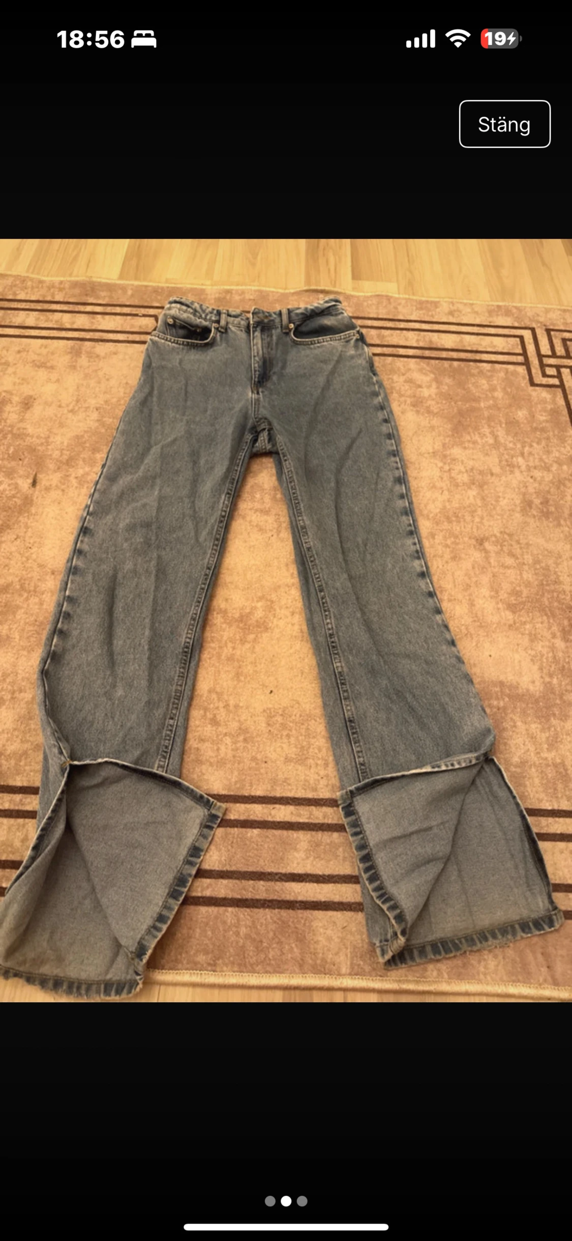 Blå wide jeans från NA-KD, stl 36 - 1