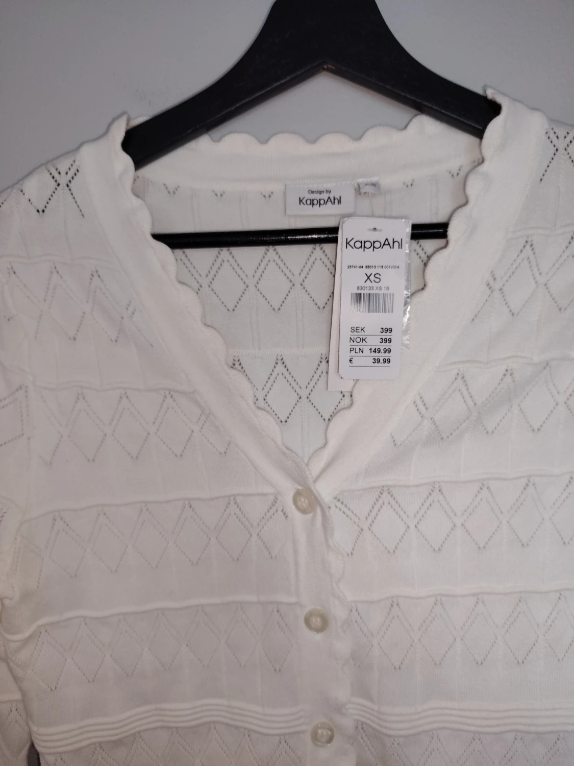 Ny Vit kofta med från KappAhl, storlek XS - 3