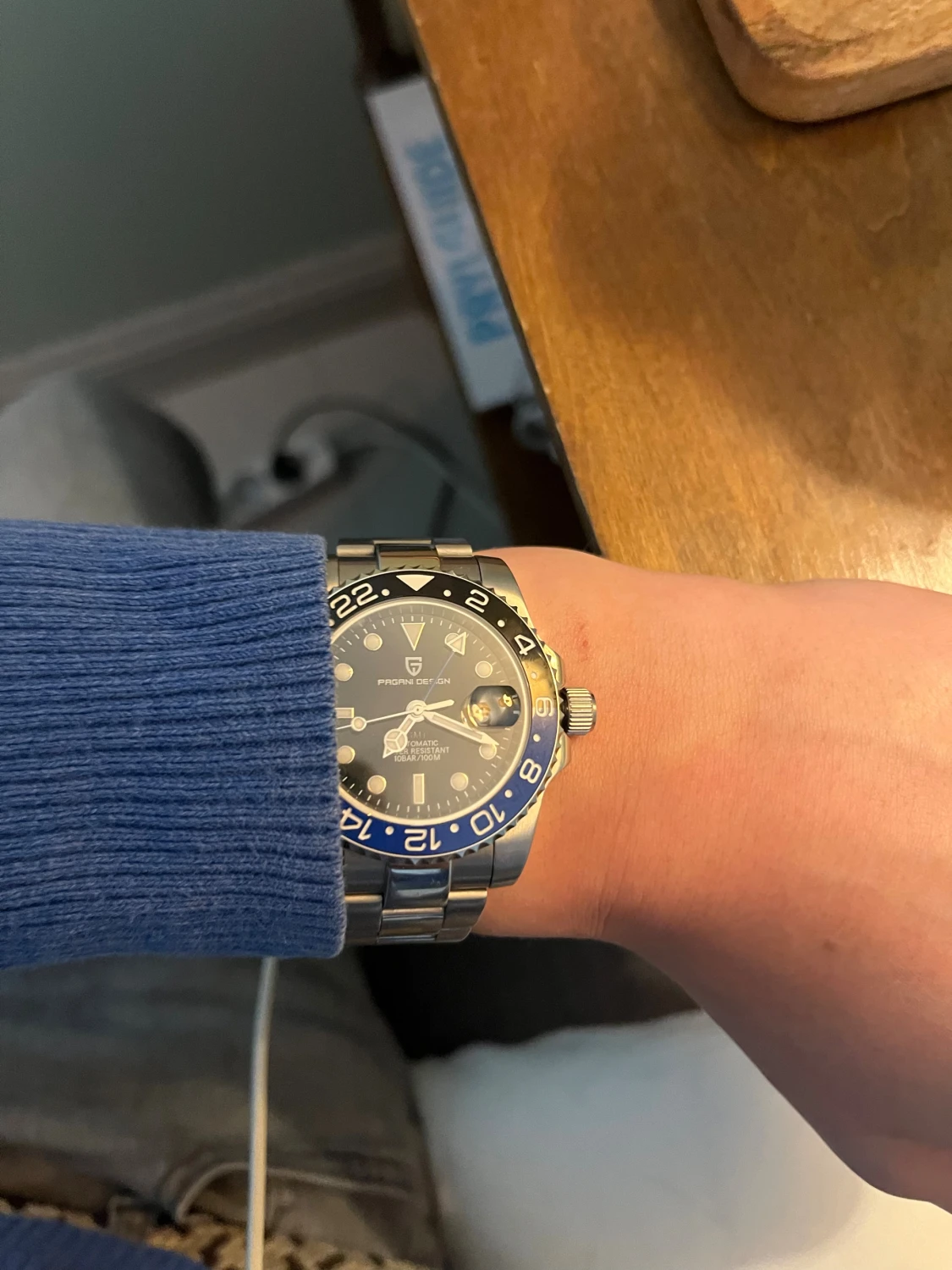 PAGANI DESIGN blå/svart klocka