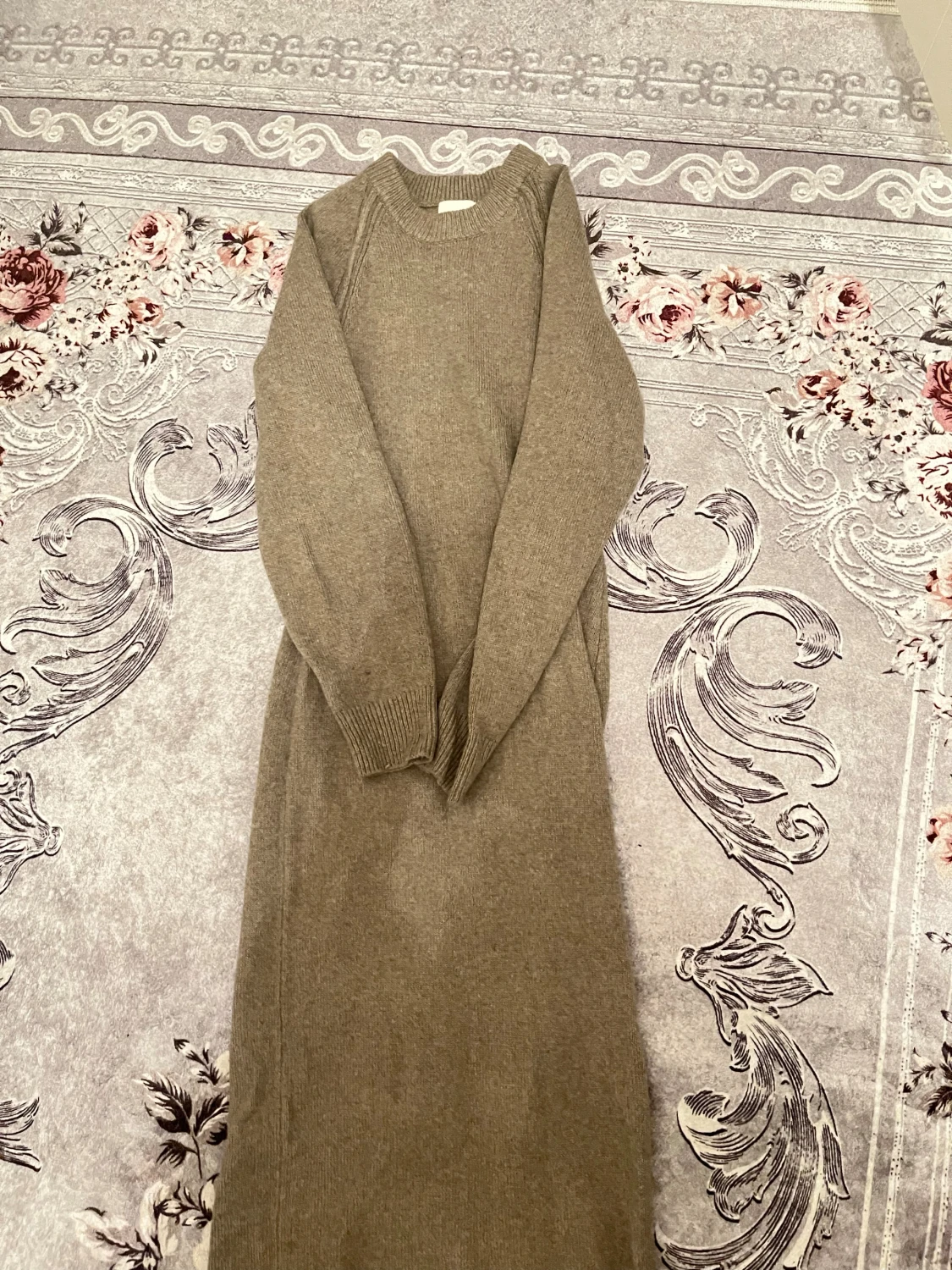 Beige stickad långklänning H&M - 1