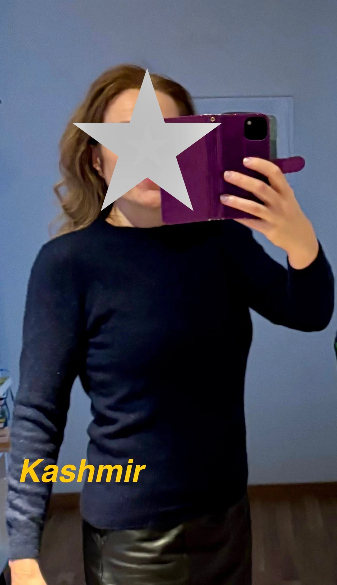 Mörkblå stickad tröja från Zara . Kashmir  - 5