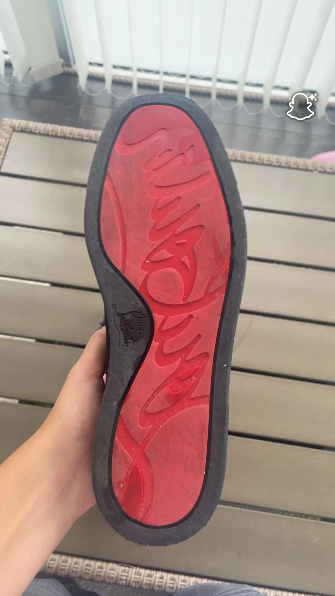 Christian Louboutin svarta sneakers med nitar - 1