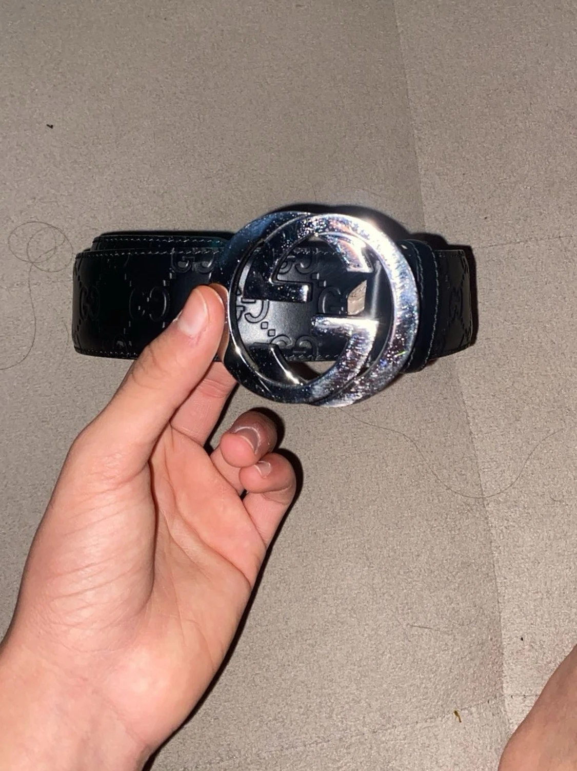 Svart skärp med silver-spänne - 1