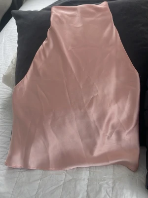 Ljusrosa satin halterneck topp Zara - Säljer en ljusrosa halterneck topp från Zara i glansigt satinliknande material. Toppen är ärmlös och har en hög hals med knapp i nacken. Perfekt för dig som gillar en stilren och chic look. Materialet känns mjukt och följsamt mot huden. Använd en gång men en rispa i materialet men inget man tänker på. 