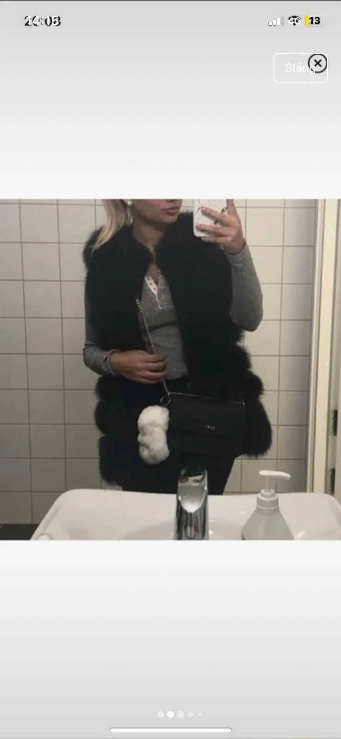 Mörkgrå fluffig pälsväst - 2