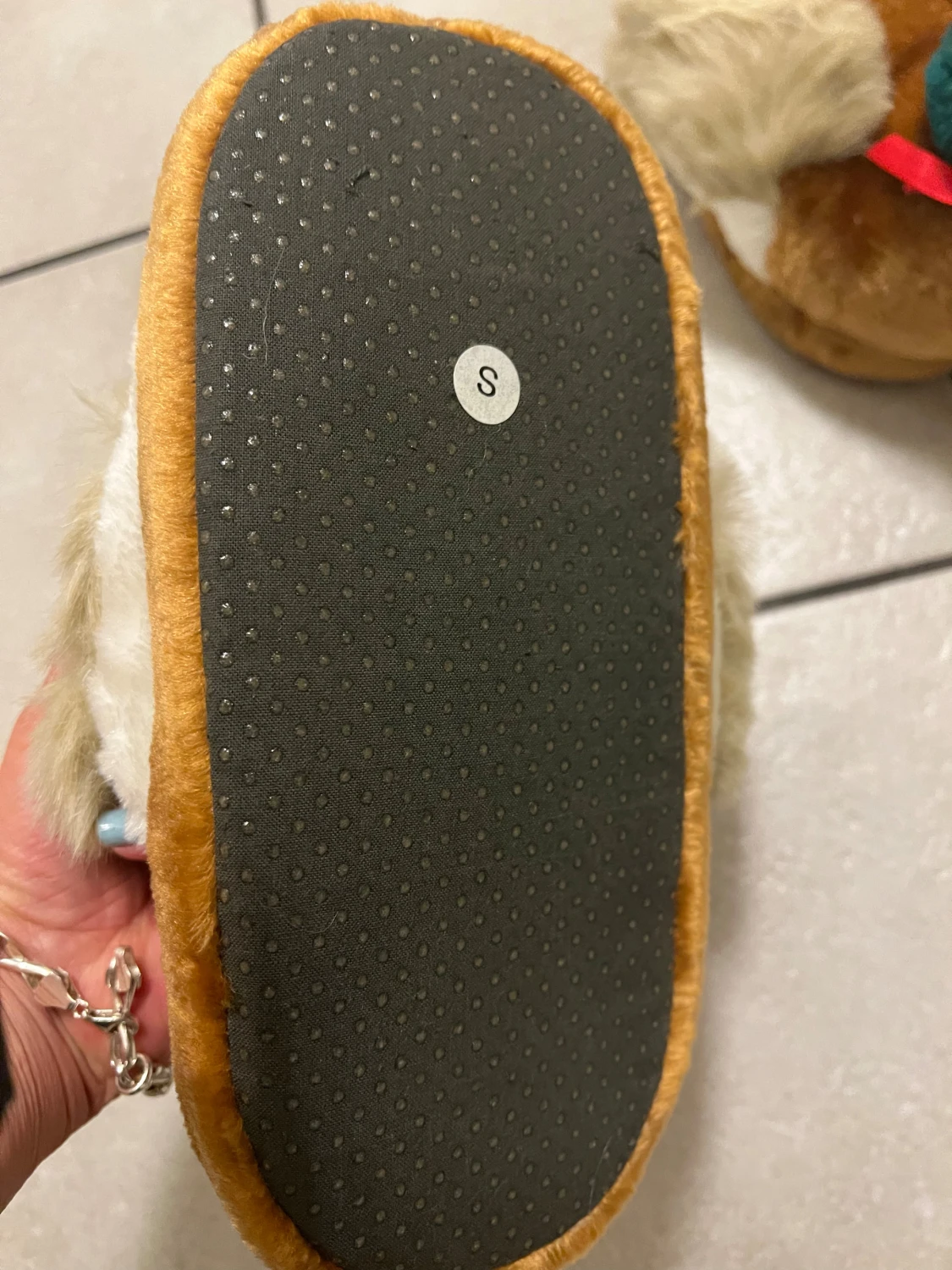 Anktofflor i plysch från Sabina, S, storlek 37/38 - 2