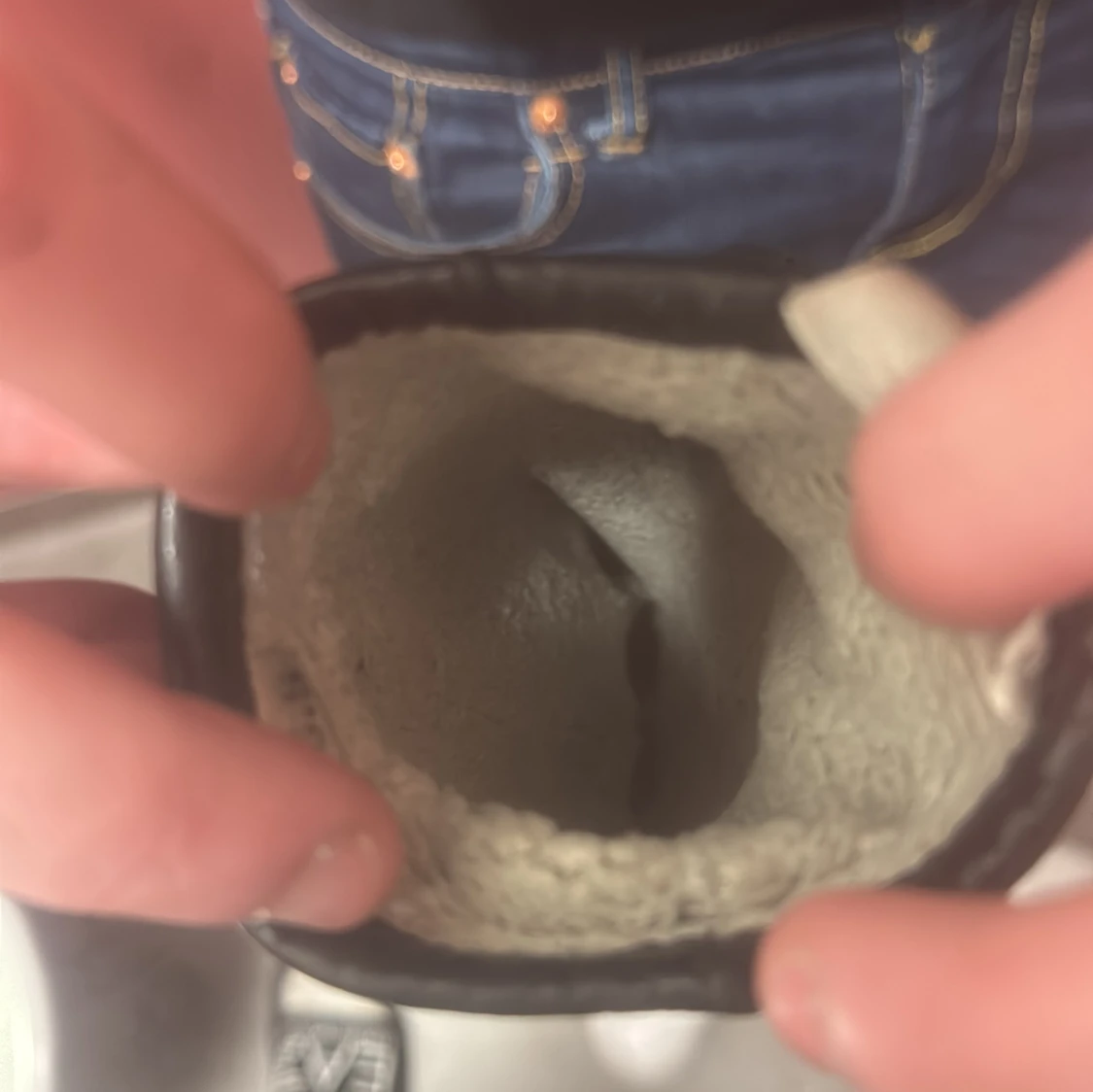 Svarta skinnhandskar med ullfoder - 3