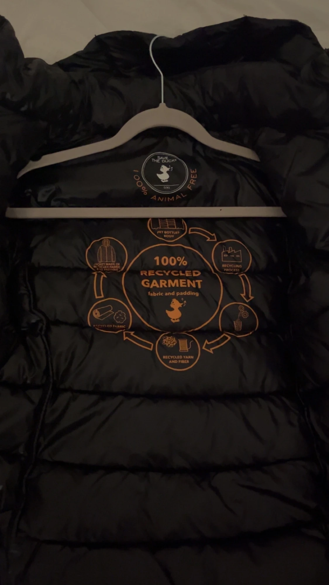 Svart pufferjacka med huva från save the duck - 4