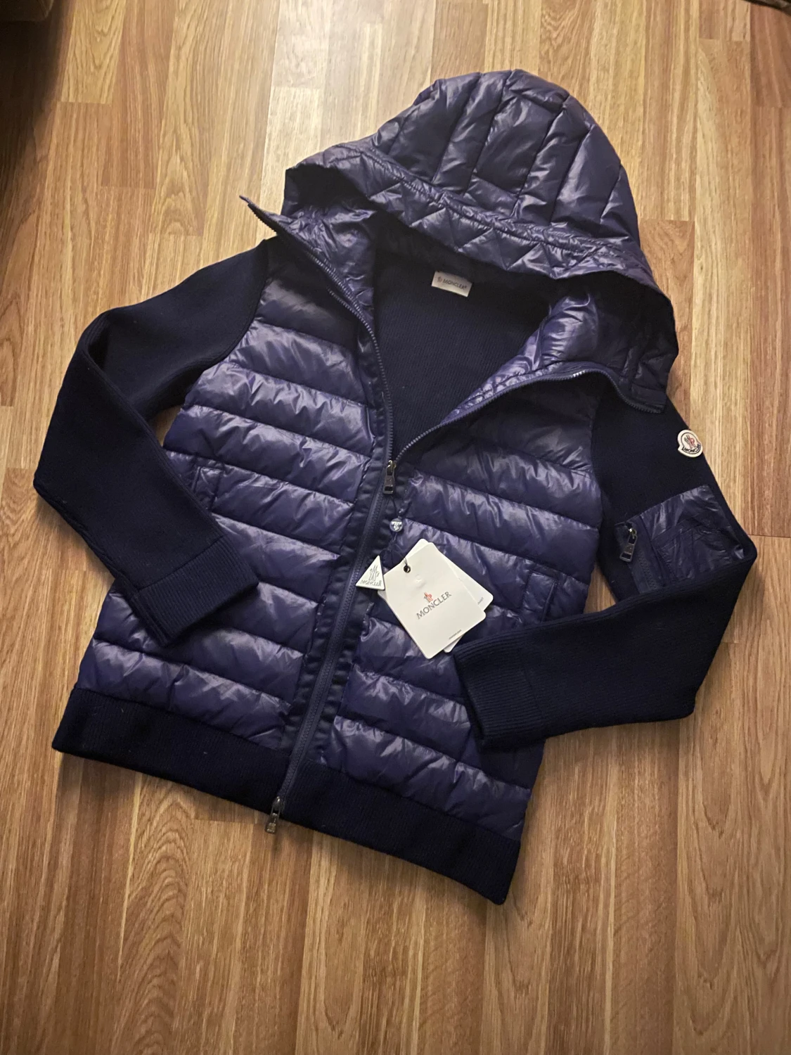 Mörkblå moncler cardigan