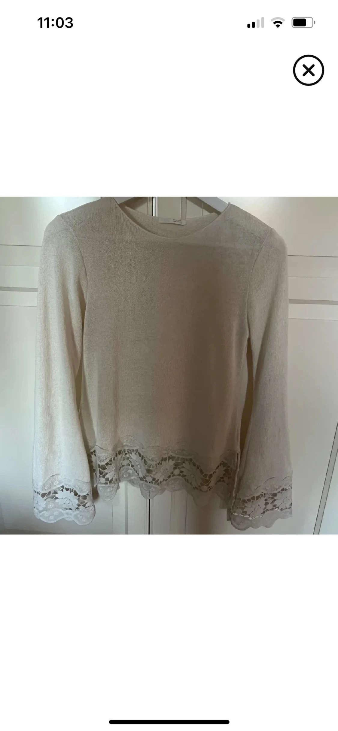 Beige spetsdetaljerad tröja från Zara - 3