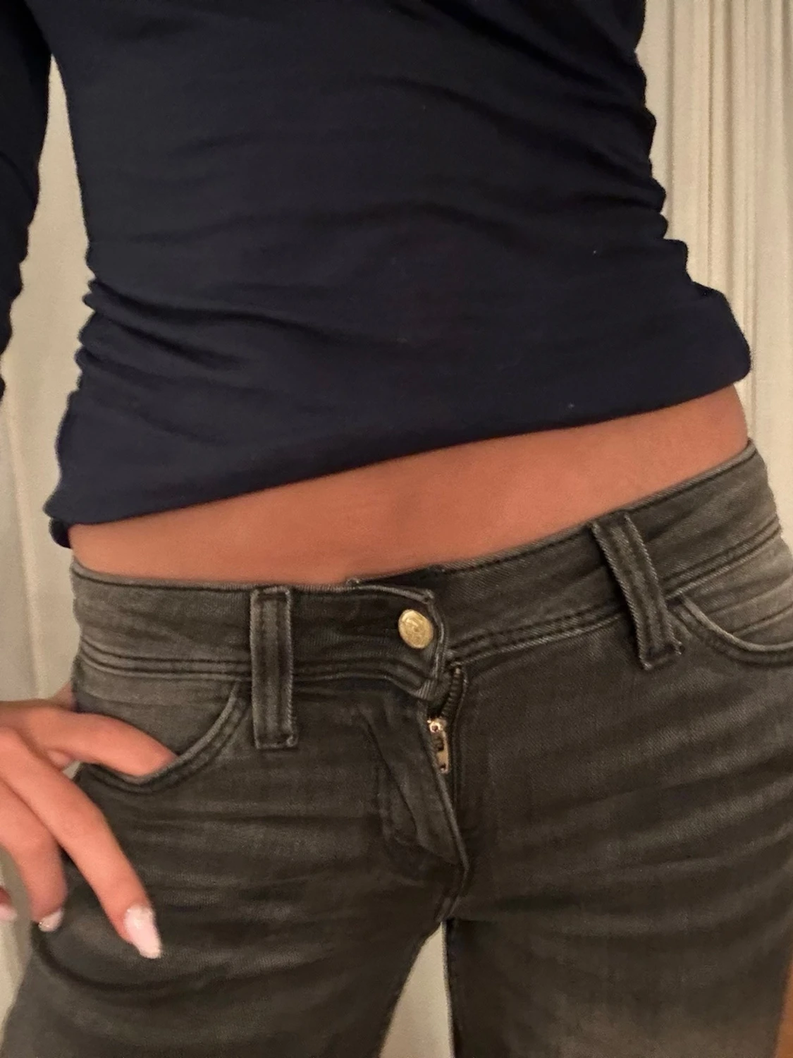 Bootcut jeans i mörkgrå tvätt - 1