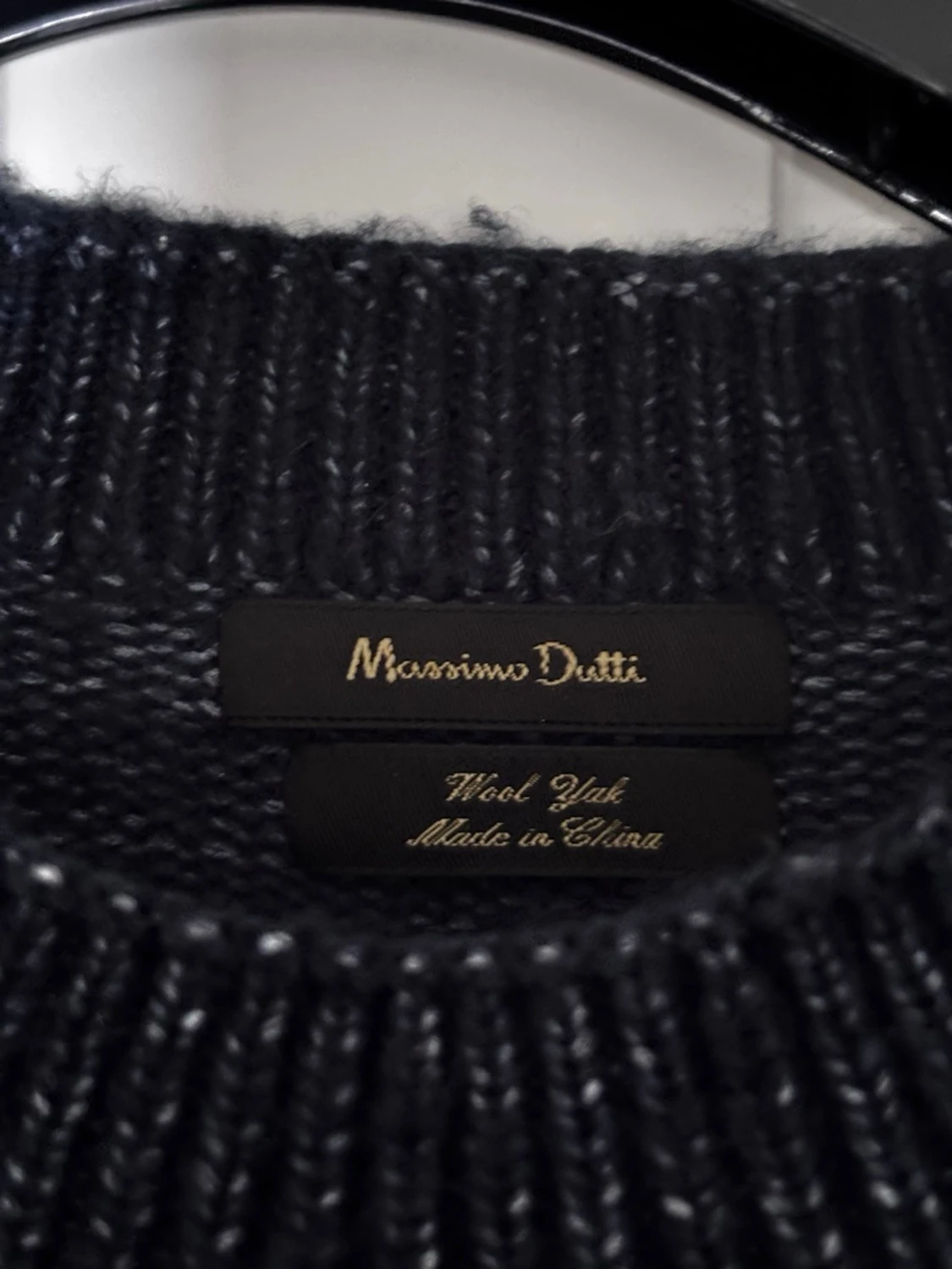 Mörkblå stickad tröja Massimo Dutti - 1